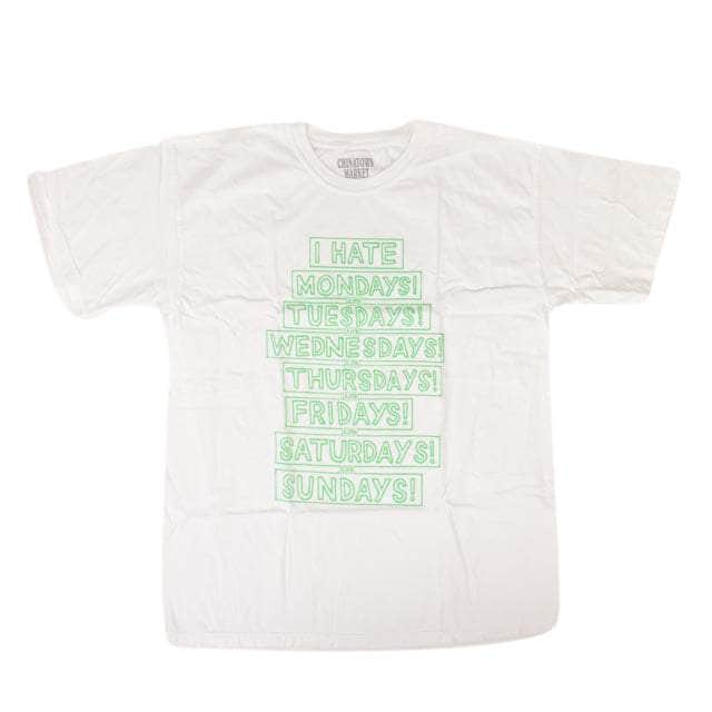 Chinatown Market 86CT-1022/XXL NEW CHINATOWN MARKET White & Green "I Hate" Short Sleeve T-Shirt Size XXL 86CT-1022/XXL