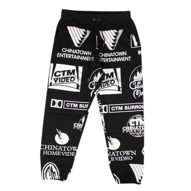 Chinatown Market 86CT-1049/L NWT CHINATOWN MARKET Black Entertainment Logo Sweatpants Size L $85 86CT-1049/L