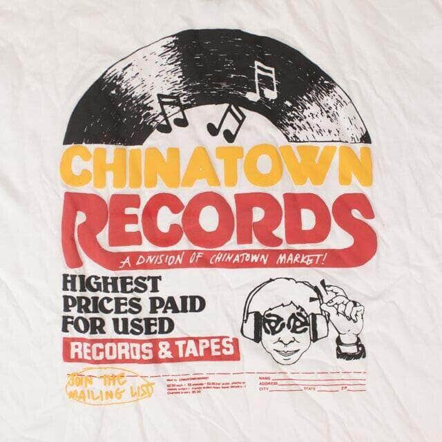 Chinatown Market channelenable-all, chicmi, chinatown-market, couponcollection, gender-mens, main-clothing, mens-shoes, size-xxl, under-250 XXL White Cotton 'Records' T-Shirt 86CT-1073/XXL 86CT-1073/XXL