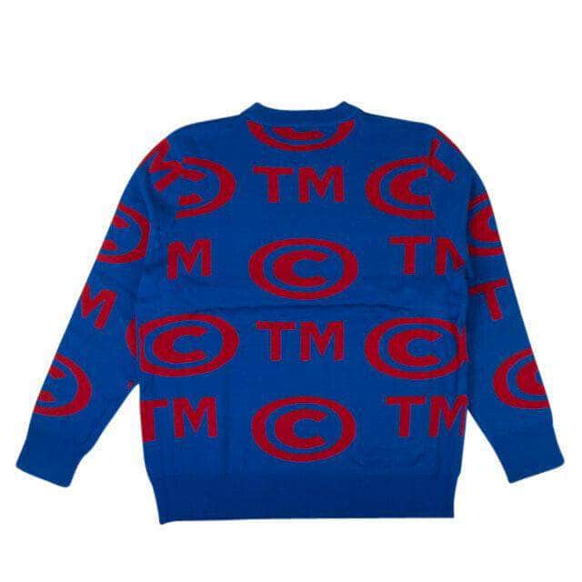 CHINATOWN MARKET chinatown-market, couponcollection, gender-mens, main-clothing, mens-sweaters, size-xl, Sweater, under-250 XXL Knit 'Trade Mark' Sweater - Royal Blue 86CT-1078/XXL 86CT-1078/XXL