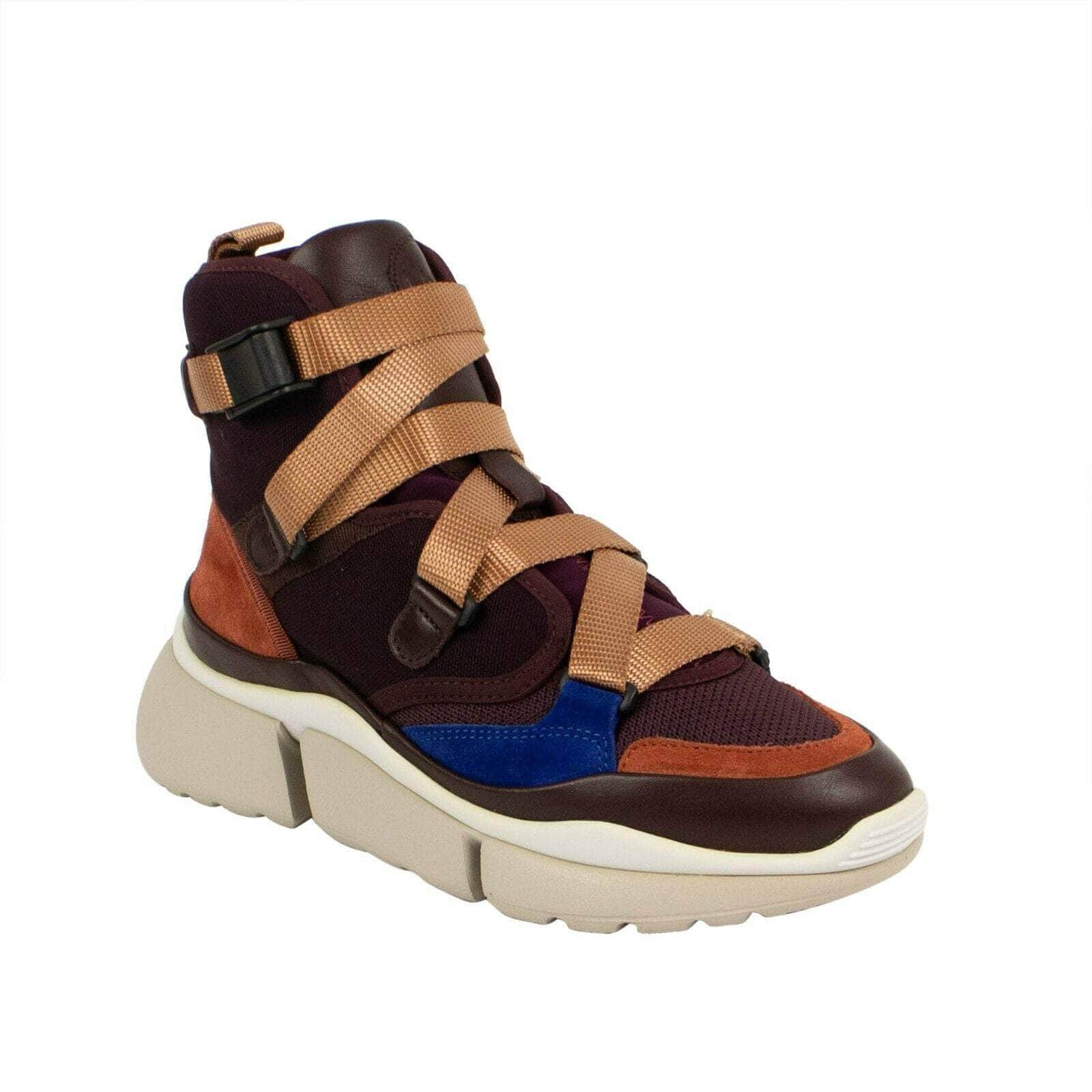Chloe 250-500, BFBagandShoe, chicmi, chloe/burberry, couponcollection, gender-womens, main-shoes, size-36-eu 36 EU Suede 'Sonnie' High-Top Sneakers - Dark Purple 69LE-2393/6 69LE-2393/6