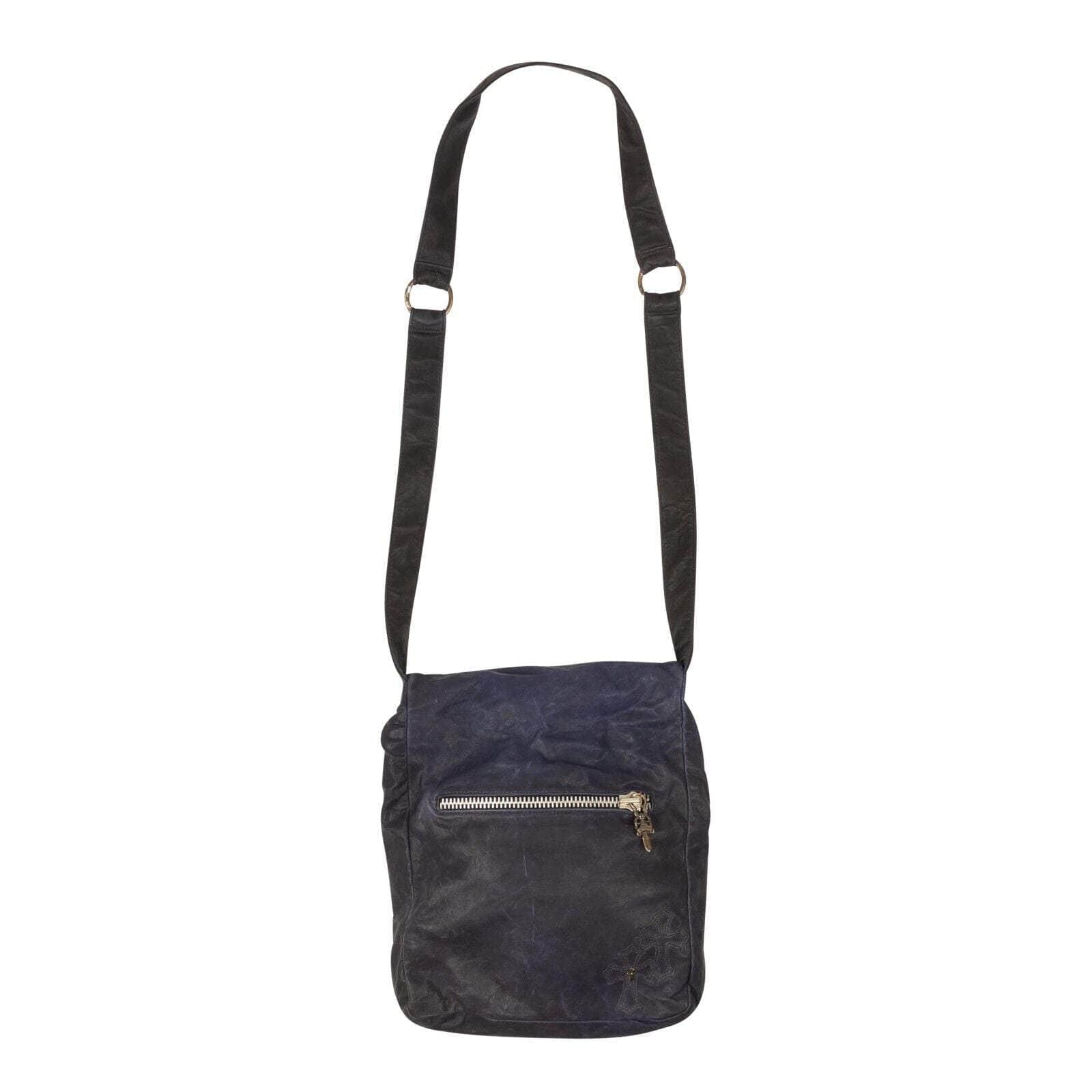 CHROME HEARTS channelenable-all, chicmi, chrome-hearts, couponcollection, gender-mens, main-handbags, mens-messenger-bags, mens-shoes, over-5000, size-os OS Navy Blue Leather Messenger Bag 95-CRH-3004/OS 95-CRH-3004/OS