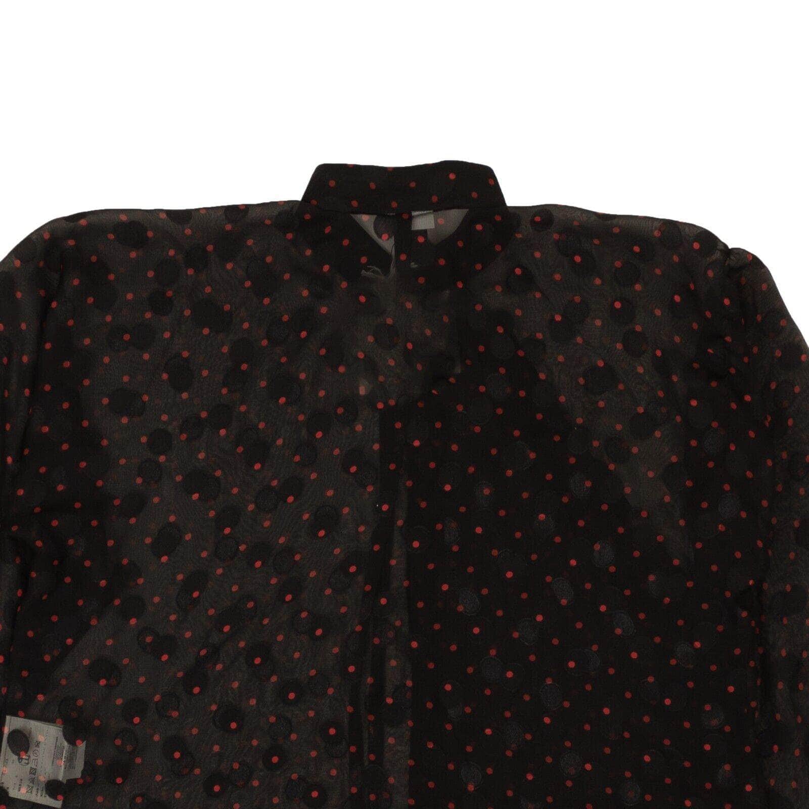 Comme Des Garcons 500-750, channelenable-all, chicmi, comme-des-garcons, couponcollection, gender-womens, main-clothing, size-s, womens-blouses S / 95-CDG-1032/S Black And Red Polka Dot Silk Blouse 95-CDG-1032/S 95-CDG-1032/S