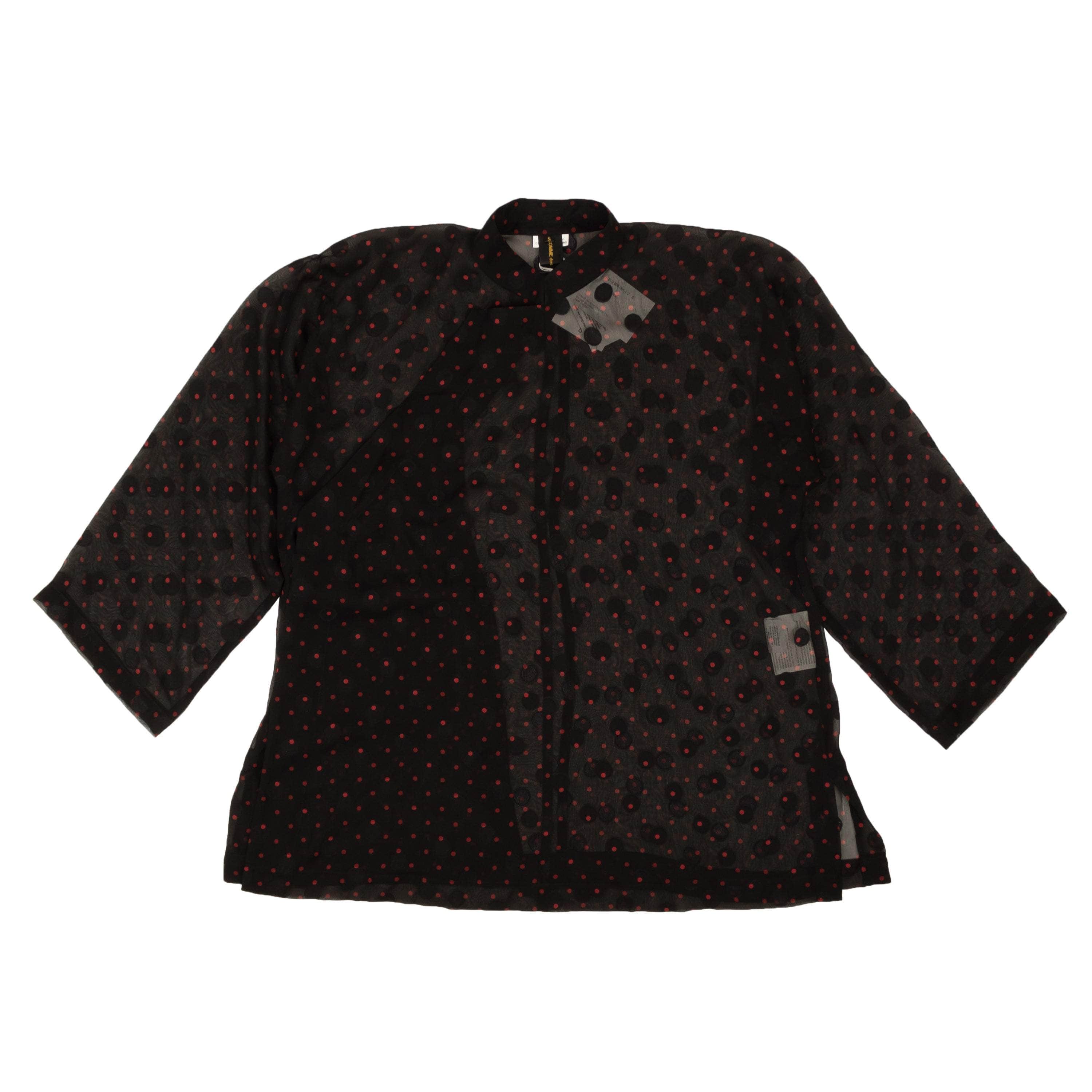 Comme Des Garcons 500-750, channelenable-all, chicmi, comme-des-garcons, couponcollection, gender-womens, main-clothing, size-s, womens-blouses S / 95-CDG-1032/S Black And Red Polka Dot Silk Blouse 95-CDG-1032/S 95-CDG-1032/S