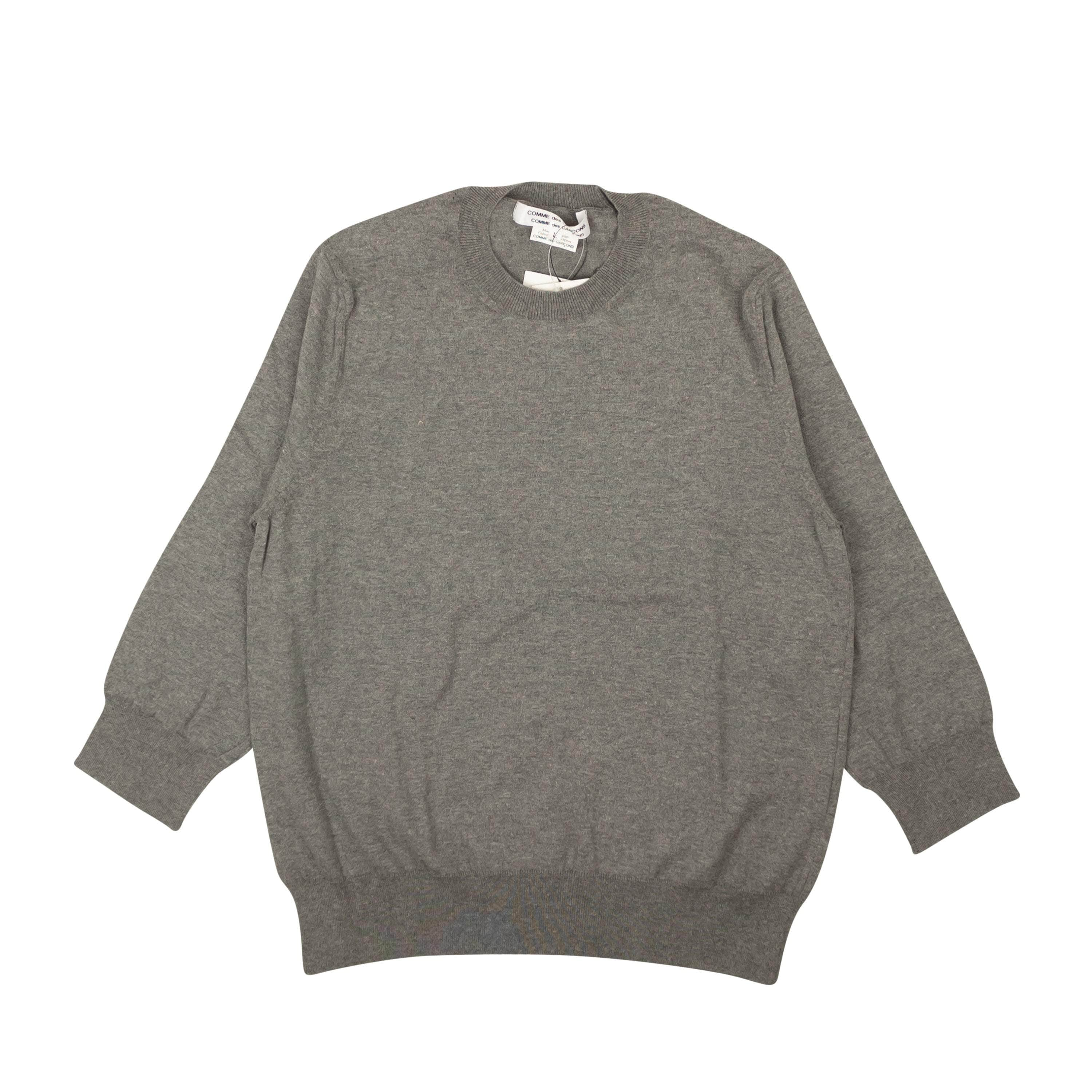 Comme Des Garcons 95-CDG-1029/L NWT Comme Des Garcons Grey Knit Crewneck Sweater Size L $500 95-CDG-1029/L