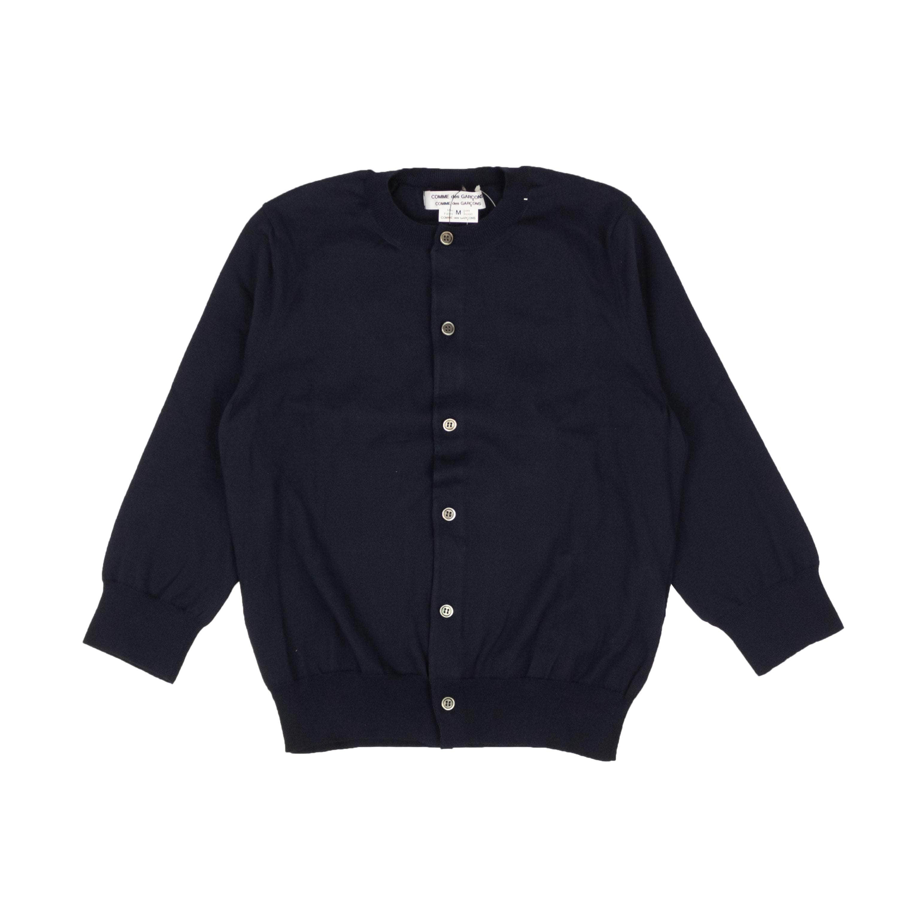 Comme Des Garcons 95-CDG-1031/M NWT COMME DES GARCONS Navy Cotton Knit Button Down Cardigan Size M $500 95-CDG-1031/M