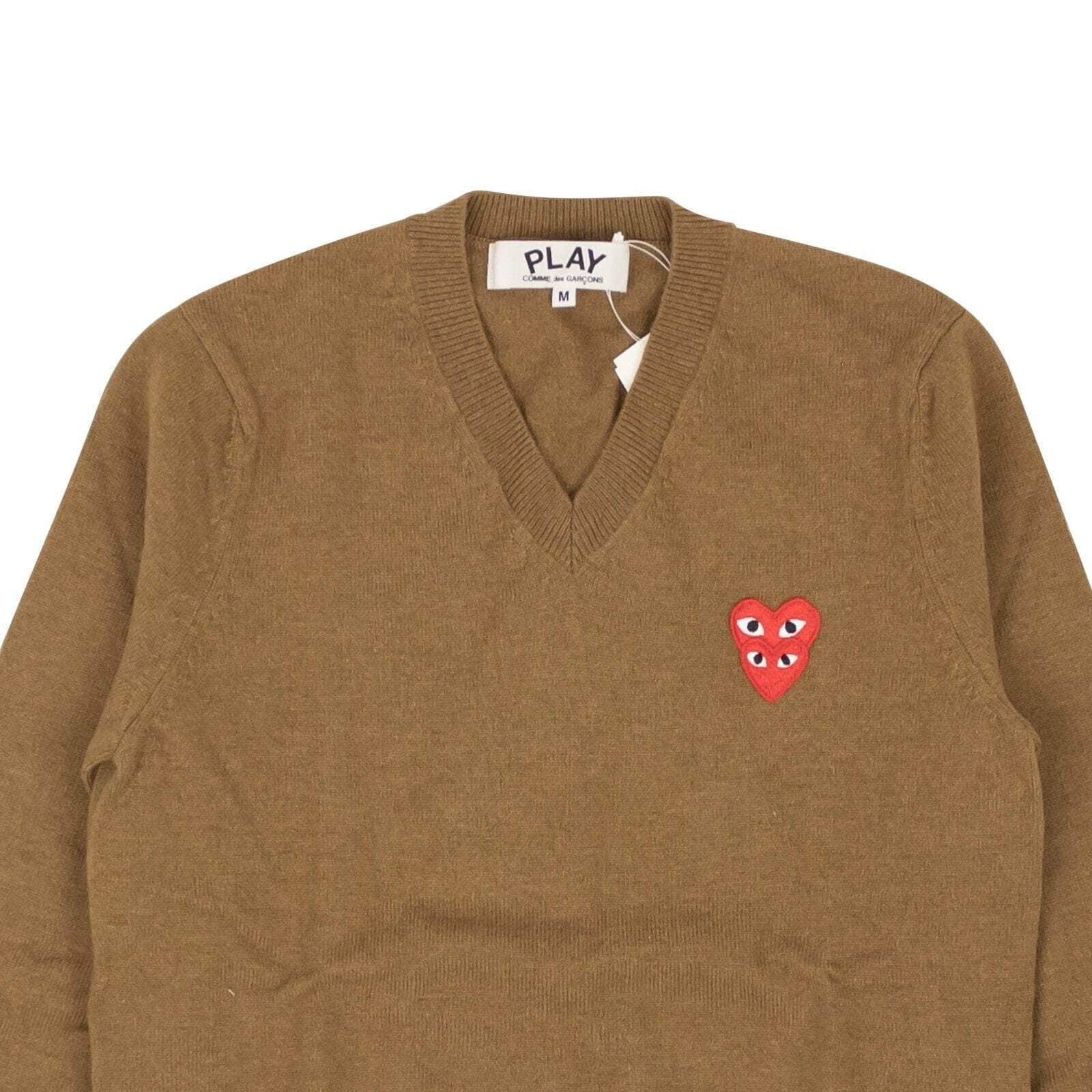 Brown Wool Double Heart Sweater GBNY