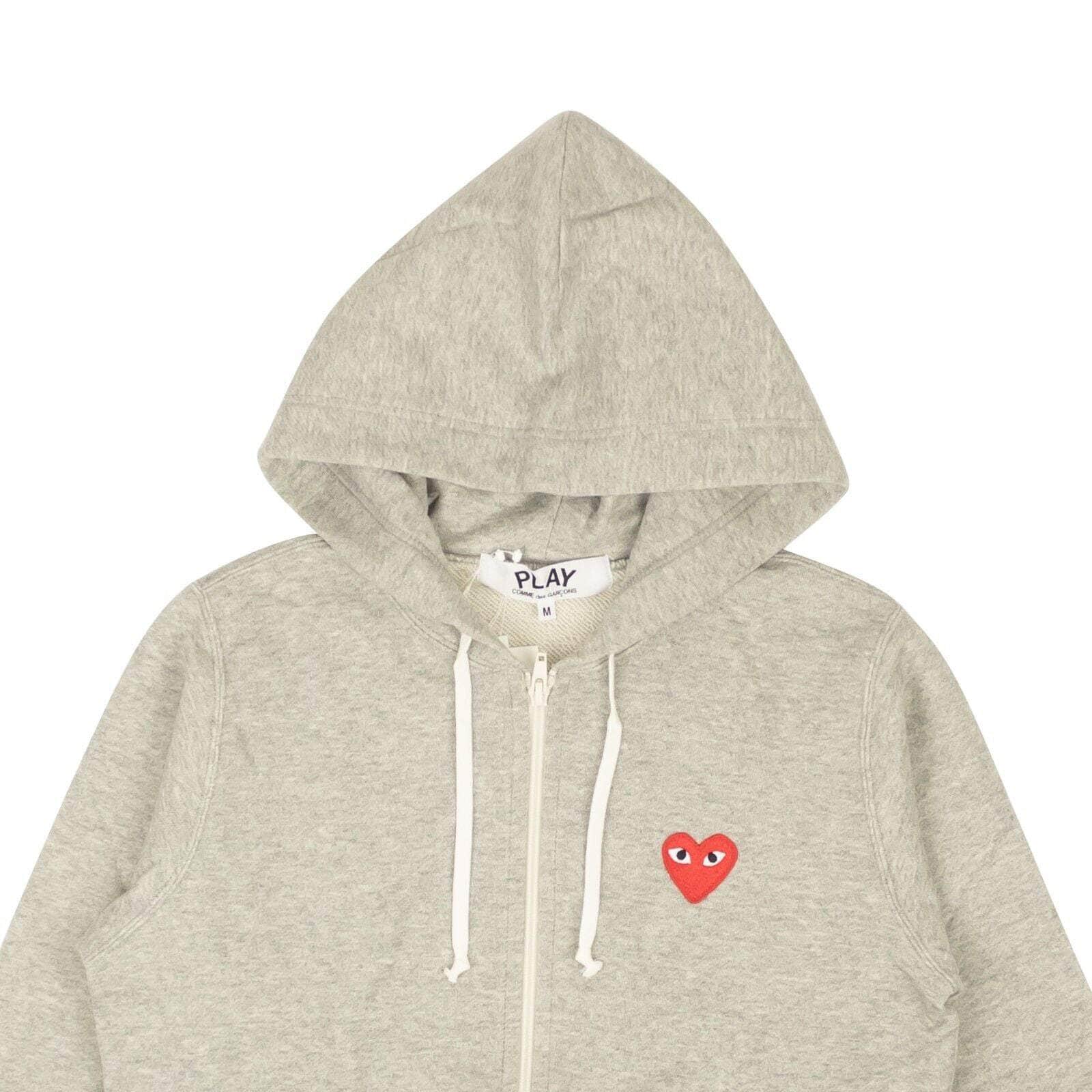 Comme Des Garcons Play 250-500, channelenable-all, chicmi, couponcollection, gender-womens, main-clothing, size-l, size-m, womens-hoodies-sweatshirts Grey Cotton Red Hearts Hoodie