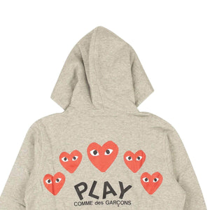 Comme Des Garcons Play 250-500, channelenable-all, chicmi, couponcollection, gender-womens, main-clothing, size-l, size-m, womens-hoodies-sweatshirts Grey Cotton Red Hearts Hoodie