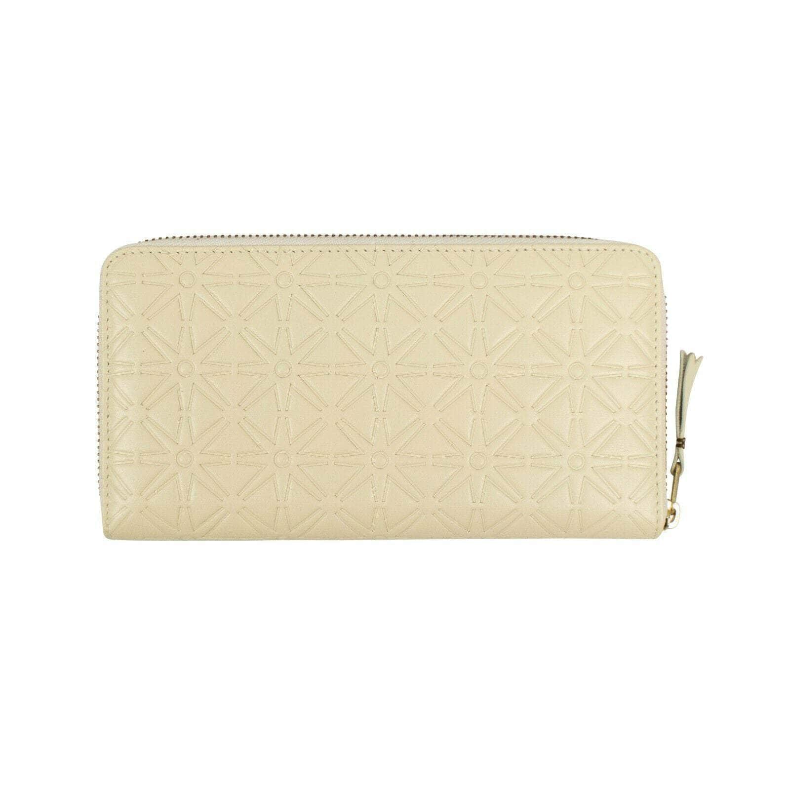 Comme Des Garcons Wallets O/S Leather Star Embossed Wallet - Cream 69LE-4017 69LE-4017