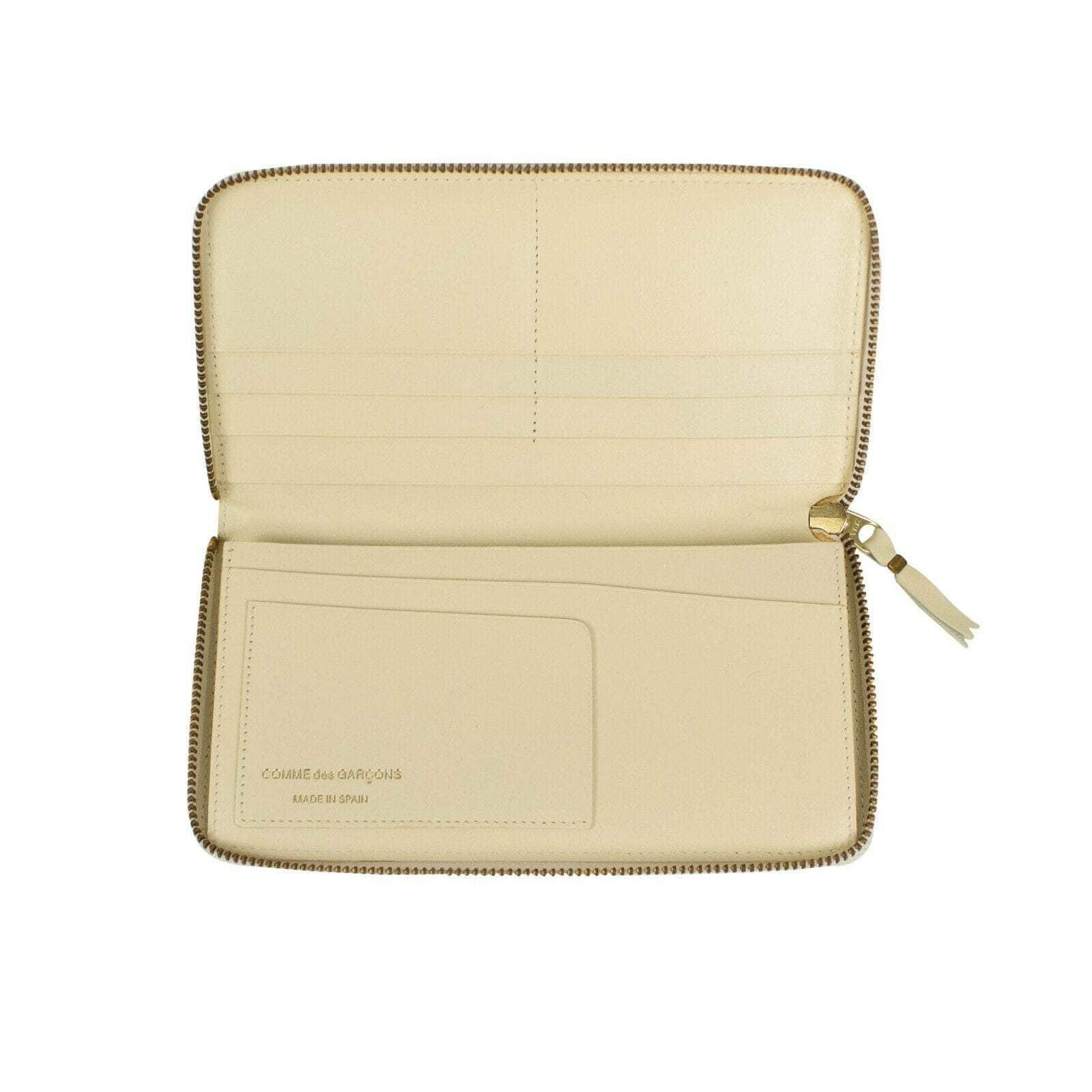 Comme Des Garcons Wallets O/S Leather Star Embossed Wallet - Cream 69LE-4017 69LE-4017