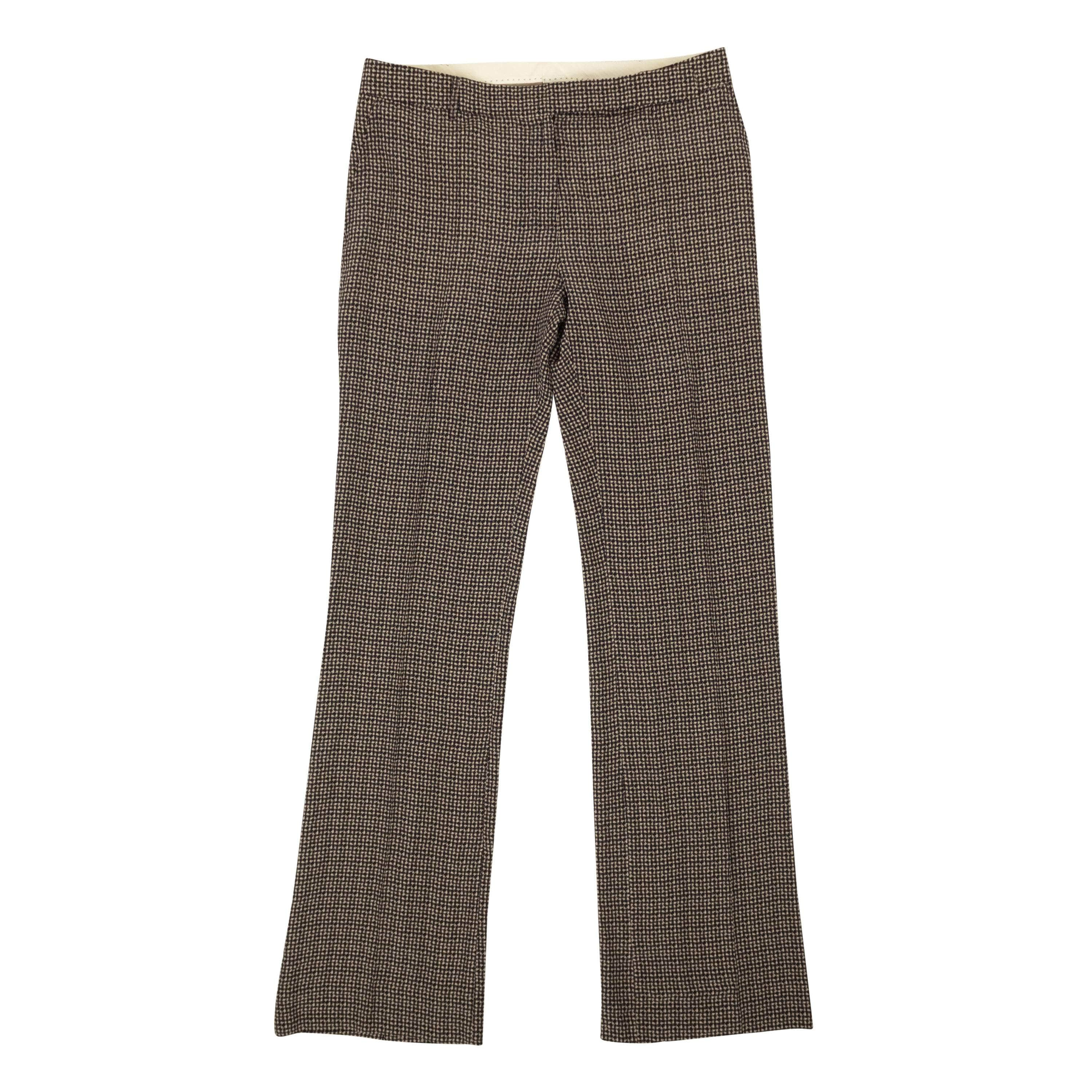 Davide Cenci 13DC-301/42 NWT DAVIDE CENCI Brown Geometric Silk Pants Size 6/42 $695 13DC-301/42