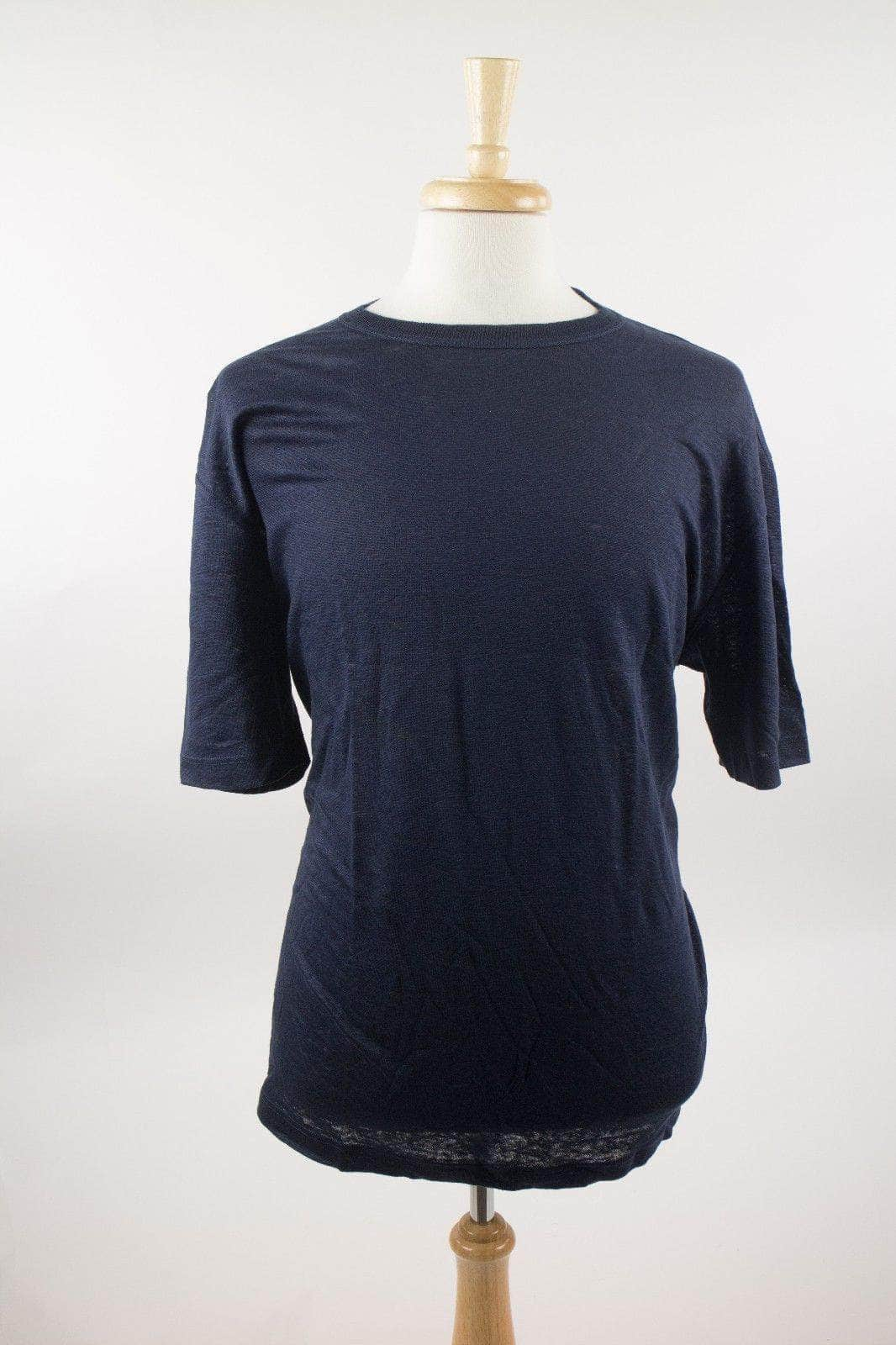 Davide Cenci 13DC-908/2XL New Davide Cenci Midnight Blue Luxurious 100% Flax Knit Sweater Size 46/56 $290 13DC-908/2XL