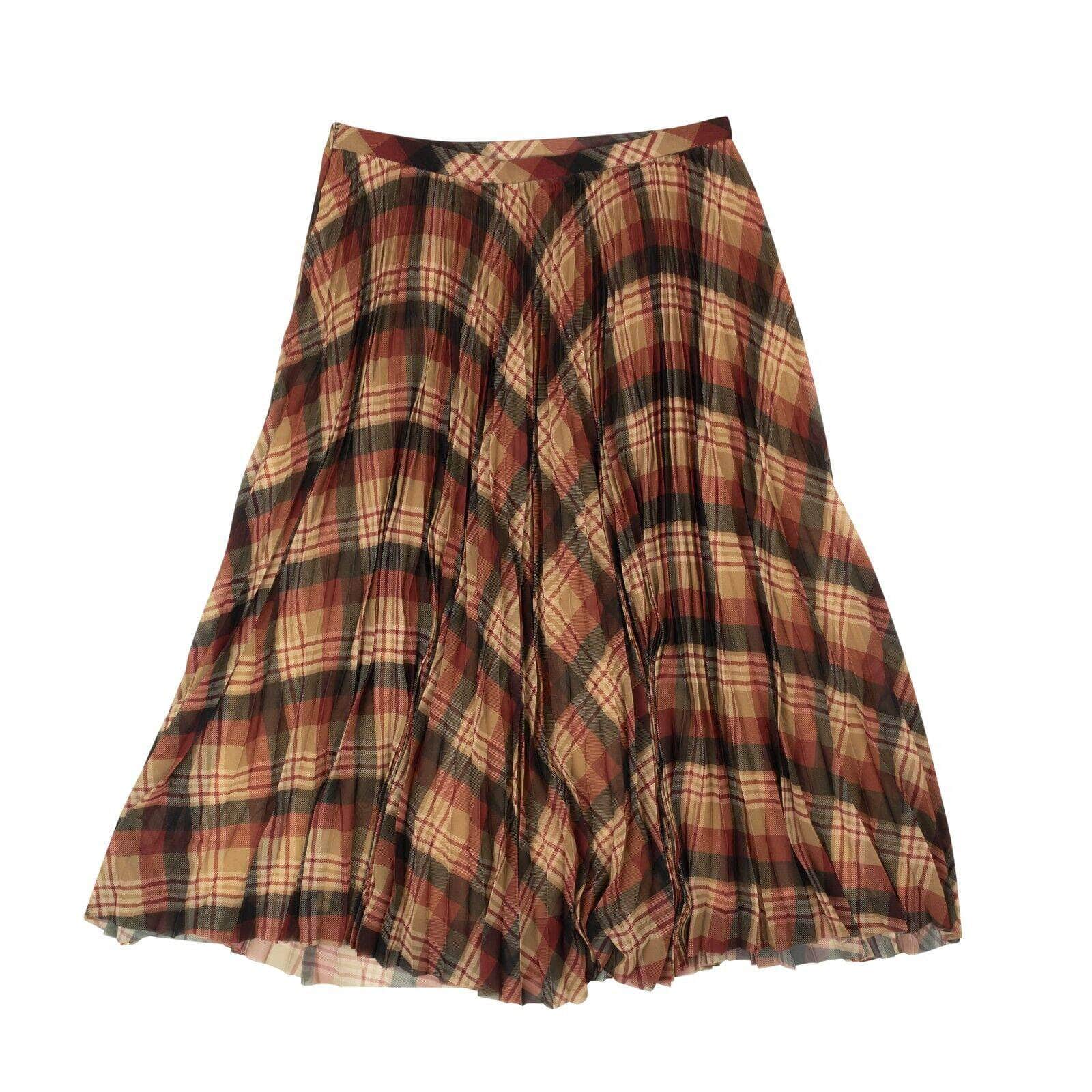 Dries Van Noten 1000-2000, channelenable-all, chicmi, couponcollection, dries-van-noten, gender-womens, main-clothing, size-38, size-40, womens-flared-skirts 38 / 202-10830-1228-976 Multicolor Sax Plaid Pleated Skirt 95-DVN-0029/38 95-DVN-0029/38