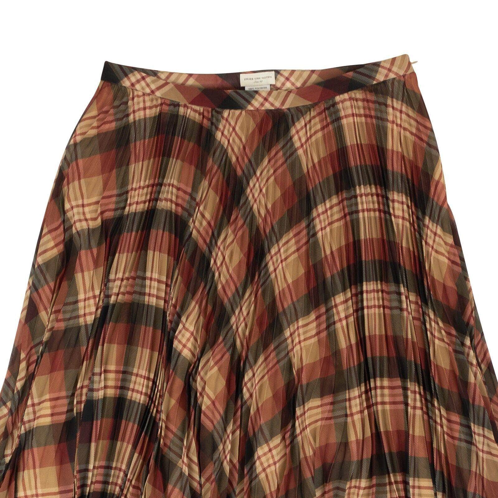 Dries Van Noten 1000-2000, channelenable-all, chicmi, couponcollection, dries-van-noten, gender-womens, main-clothing, size-38, size-40, womens-flared-skirts 38 / 202-10830-1228-976 Multicolor Sax Plaid Pleated Skirt 95-DVN-0029/38 95-DVN-0029/38