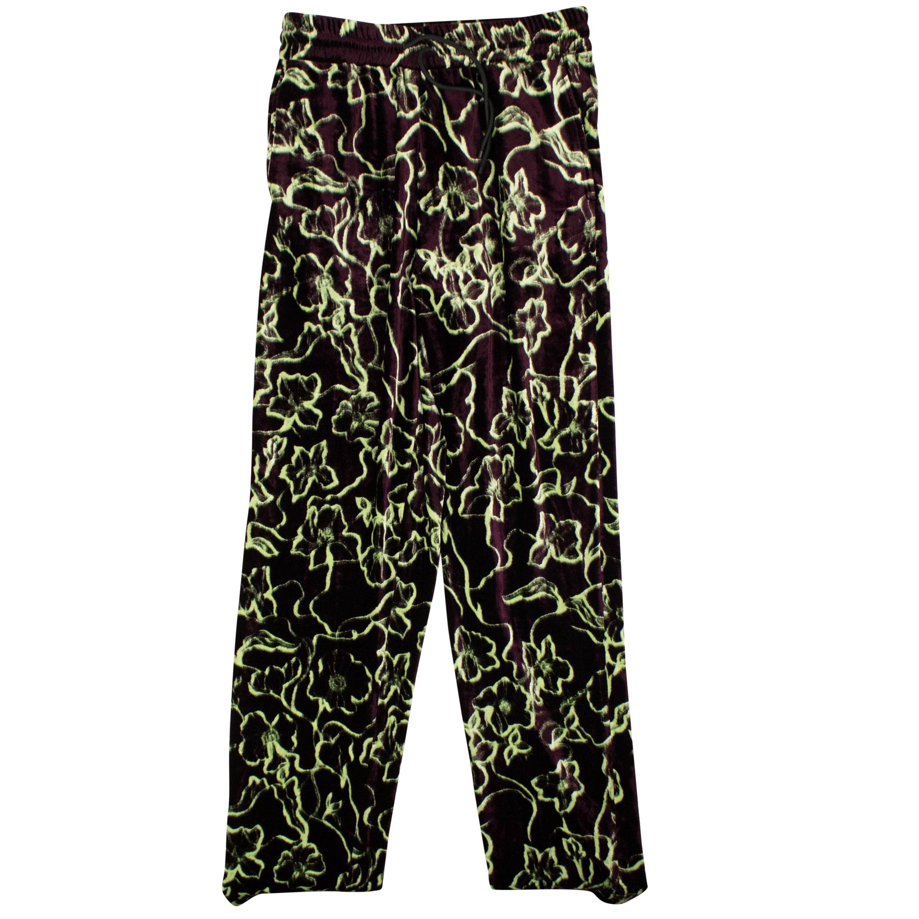 DRIES VAN NOTEN DVN-XBTM-0004/48 NWT DRIES VAN NOTEN Black Auber Velvet Palace Paint Casual Pants Size 48 $995 DVN-XBTM-0004/48