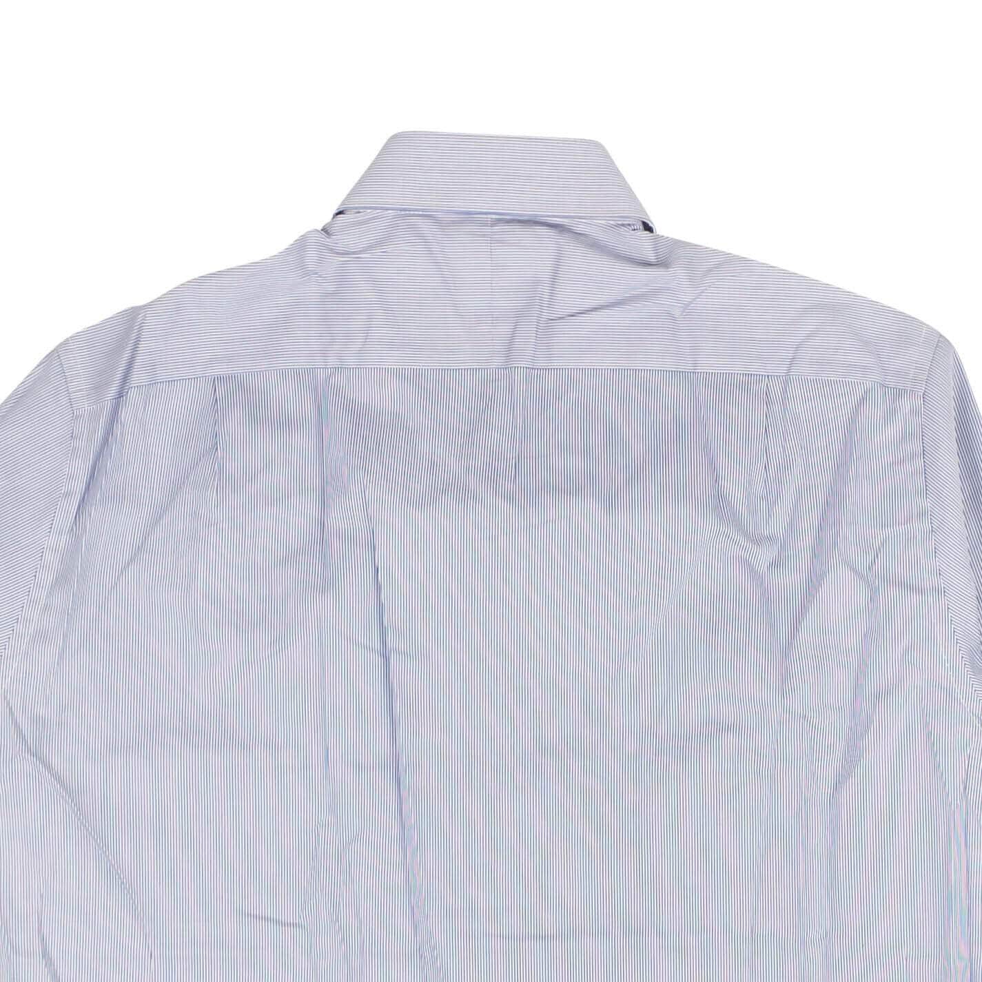Ermenegildo Zegna 250-500, channelenable-all, chicmi, couponcollection, gender-mens, main-clothing, mens-shoes, size-44 44 Blue And White Pinstripe Dress Shirt 95-ZGN-1006/44 95-ZGN-1006/44