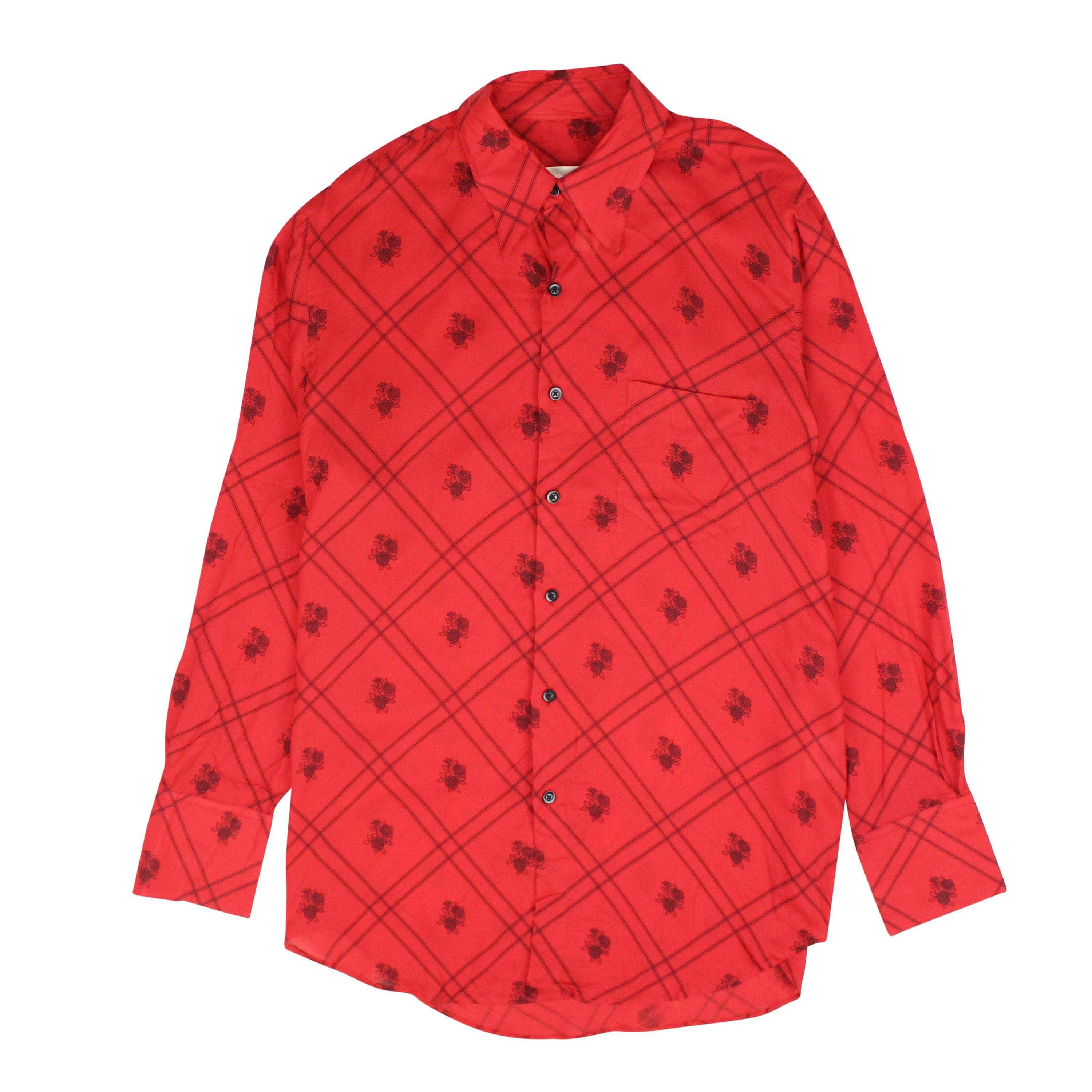 ERNEST W. BAKER 95-EWB-1004/48 NWT ERNEST W. BAKER RED PRINT CLASSIC SHIRT Size 48 $475 95-EWB-1004/48