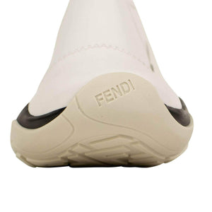 Fendi 500-750, BFBagandShoe, chicmi, couponcollection, fendi, gender-womens, july4th, main-shoes, sale-enable, size-10-5-us-40-5-eu, size-11-us-41-eu Glossy Neoprene Mid-Top Sneakers - White