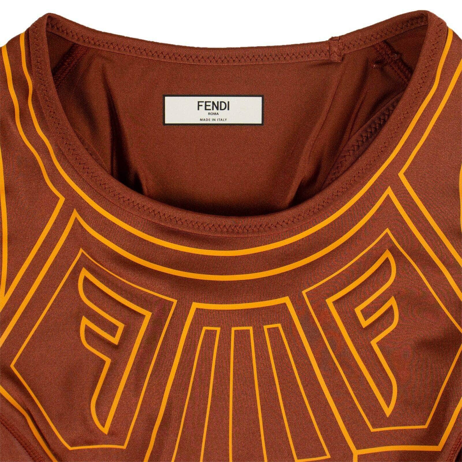 Fendi 500-750, couponcollection, fendi, gender-womens, main-clothing, size-0-38, tank top, womens-tank-tops 0 / 38 Graphic Logo Tank Top - Orange 75LE-1632/38 75LE-1632/38