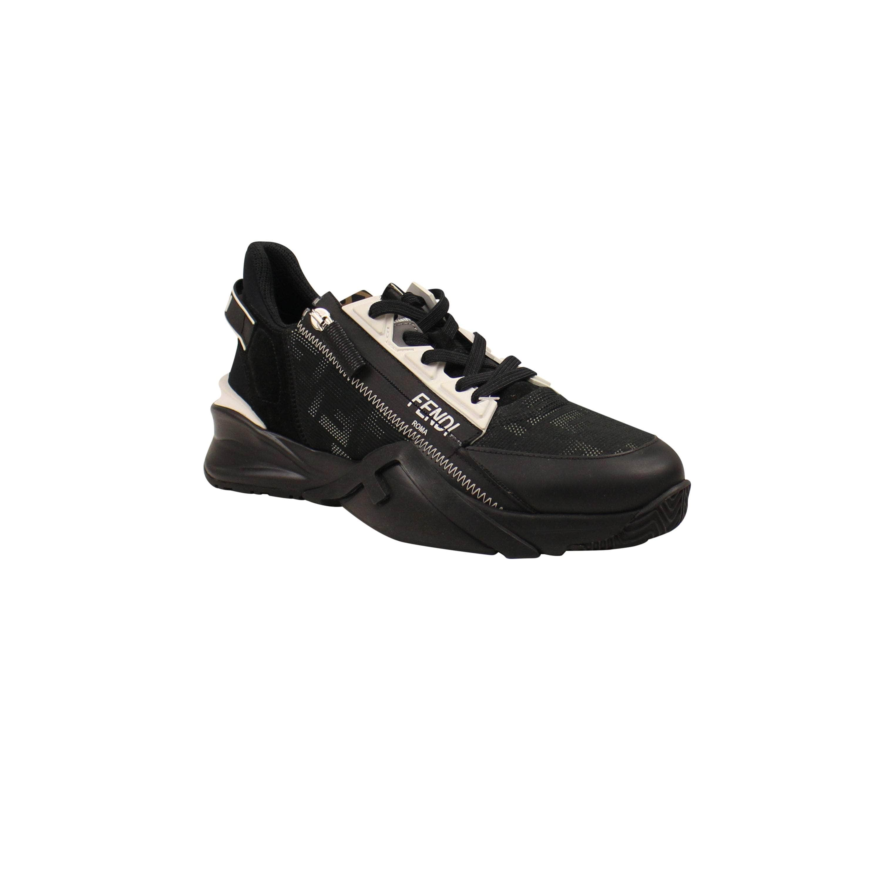 Fendi FND-XSNK-0003/6.5 NIB Fendi Black Flow FF Side Zip Sneakers Size 6.5 $995 FND-XSNK-0003/6.5