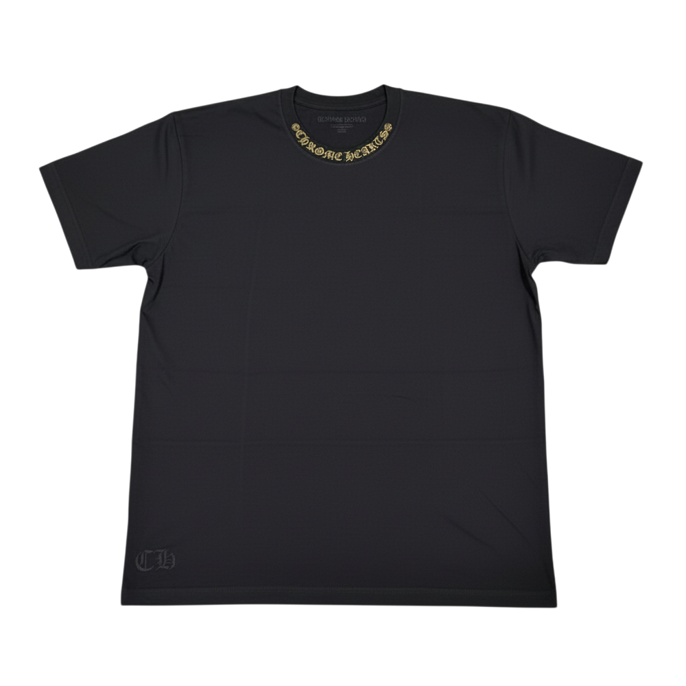 Chrome Hearts 'Neck Logo' Black & Olive Tee - flat lay