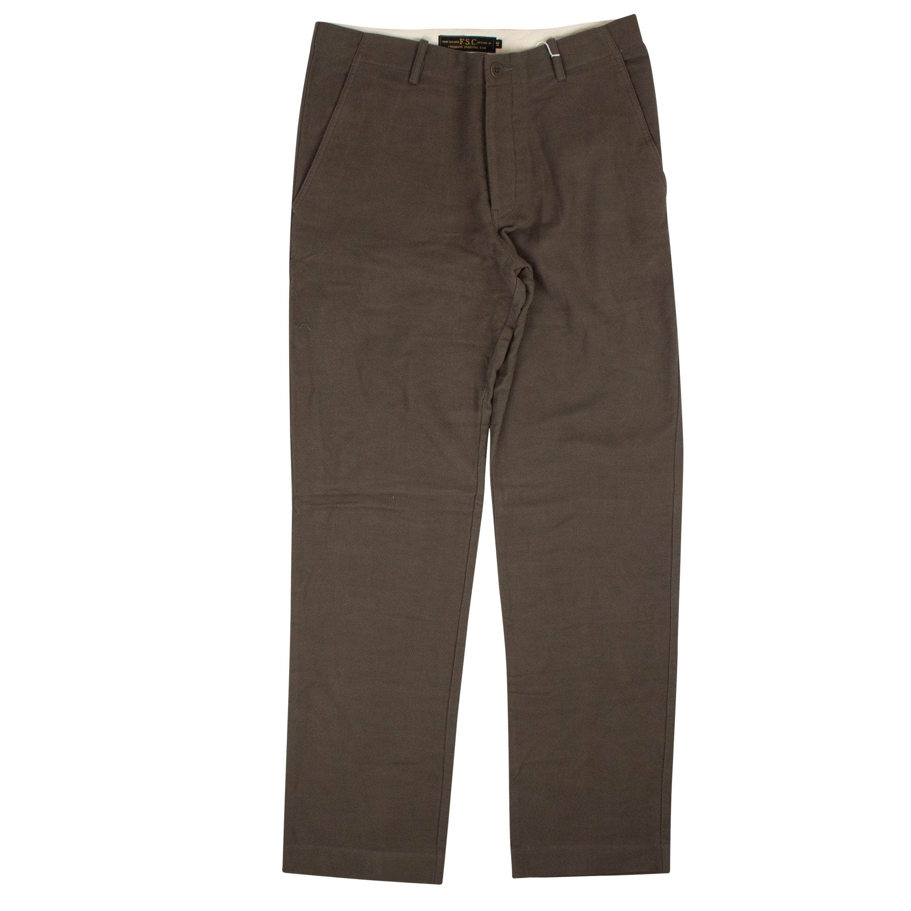 Freeman's Sporting Club FSC-XBTM-0017/30 Freeman's Sporting Club Chocolate Brown Hand Made Moleskin Pants Size 30 $217 FSC-XBTM-0017/30