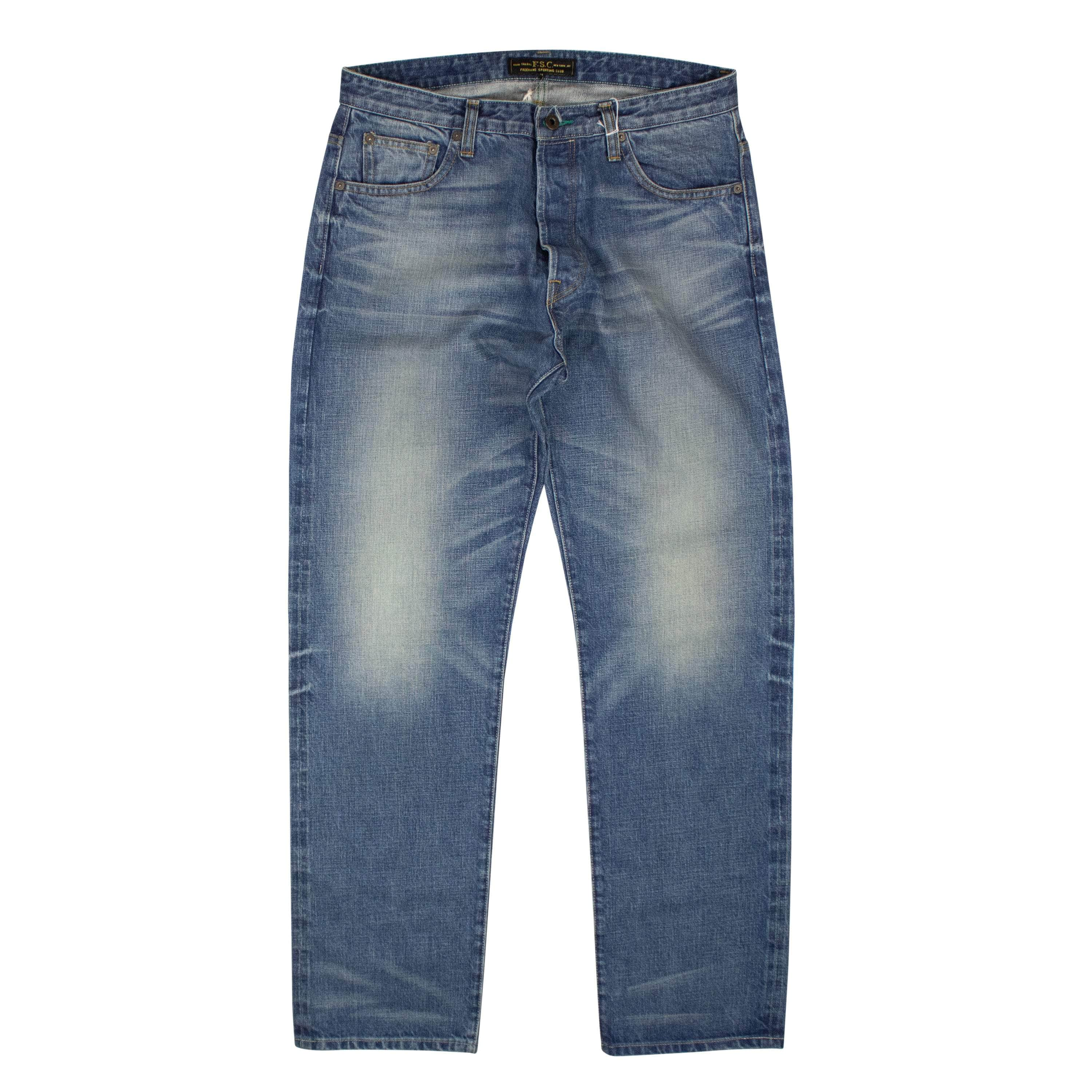 Freeman's Sporting Club FSC-XJNS-0009/30 NWT Freeman's Sporting Club Blue Baggy Biker Denim Jeans Size 30 $221 FSC-XJNS-0009/30