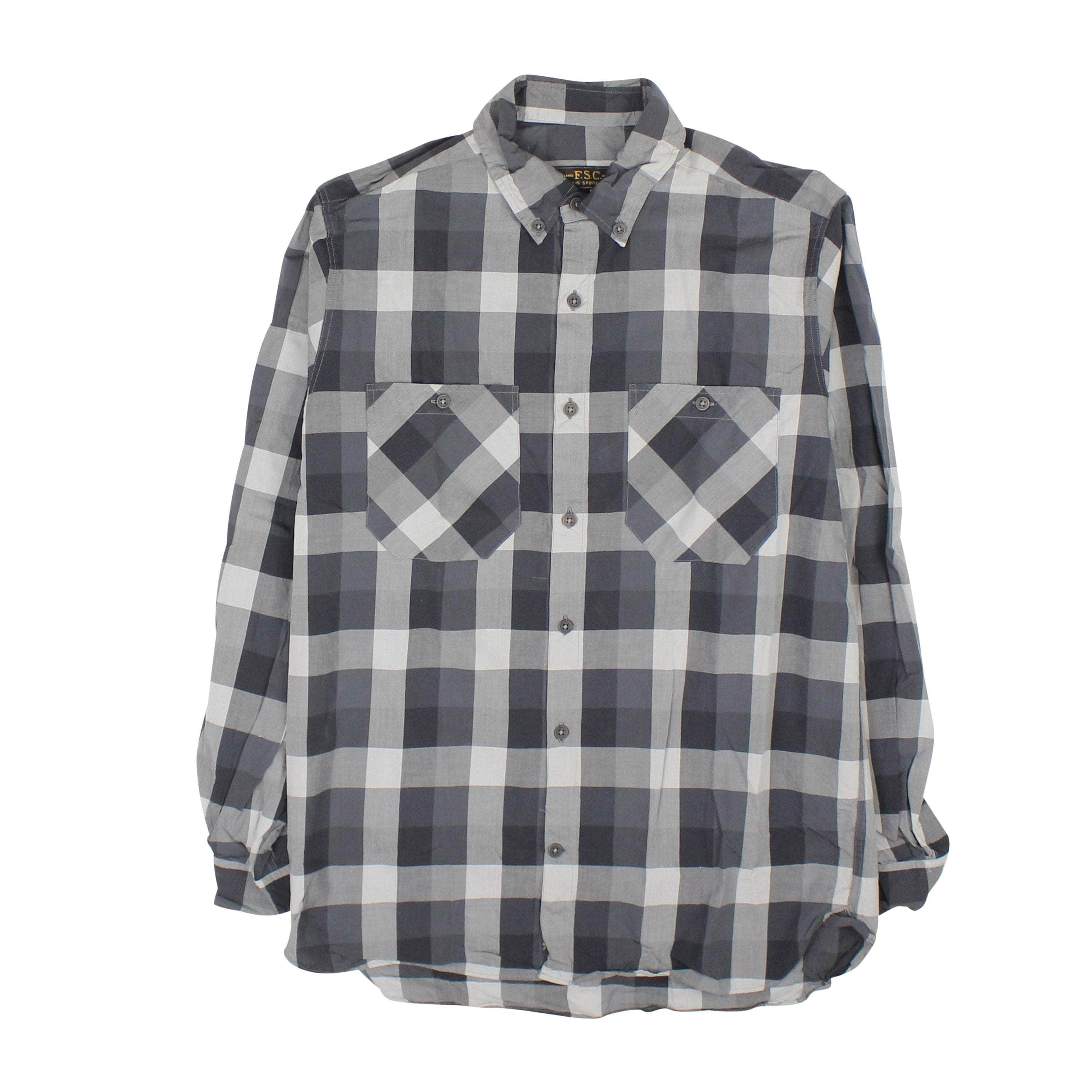 Freeman's Sporting Club FSC-XTPS-0016/S NEW Freeman's Sporting Club Grey Checkered Long Sleeve Shirt Size S $180 FSC-XTPS-0016/S