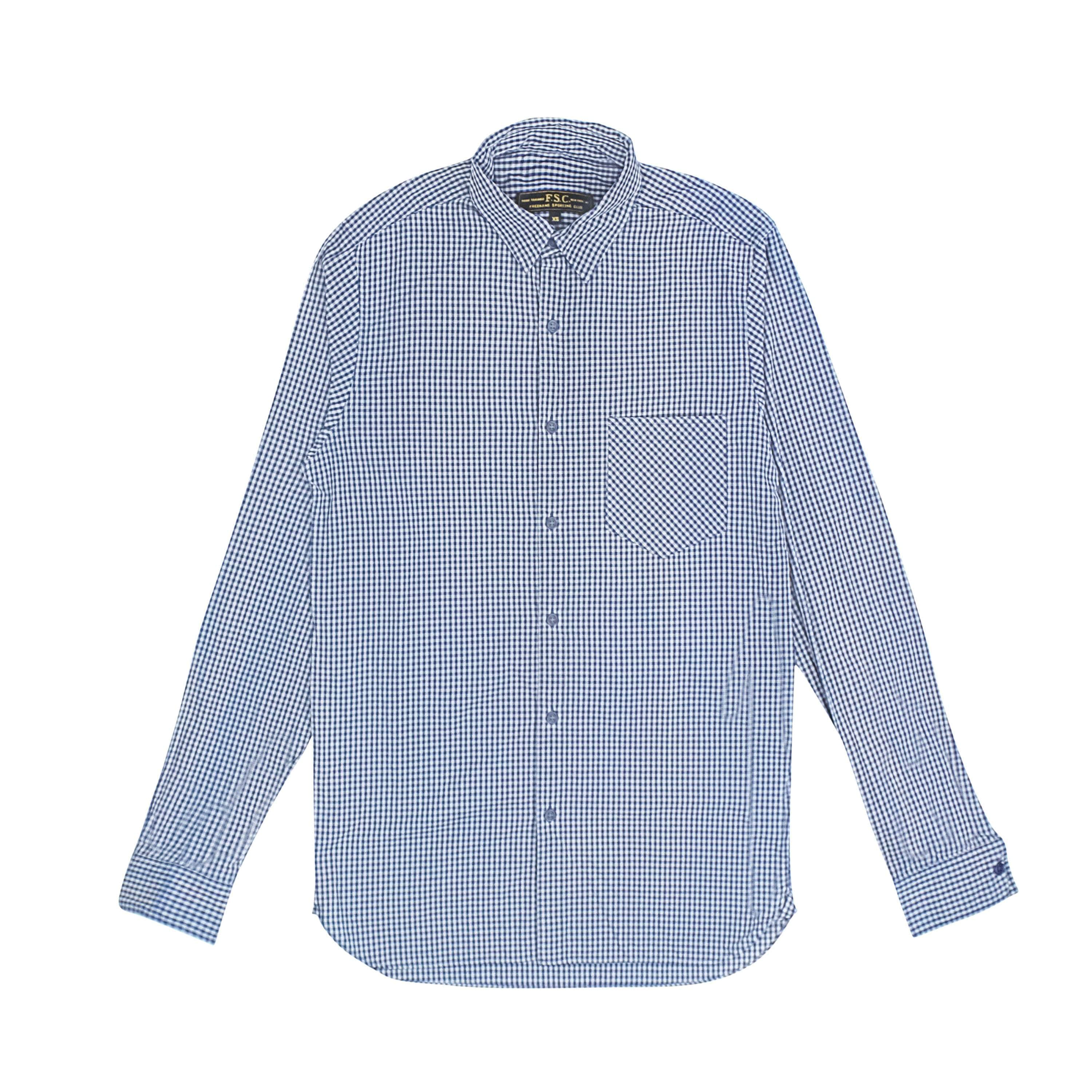 Freeman's Sporting Club FSC-XTPS-0025/XS Freeman's Sporting Club Navy/White Checkered/Box Long Sleeve Shirt Size XS $197 FSC-XTPS-0025/XS