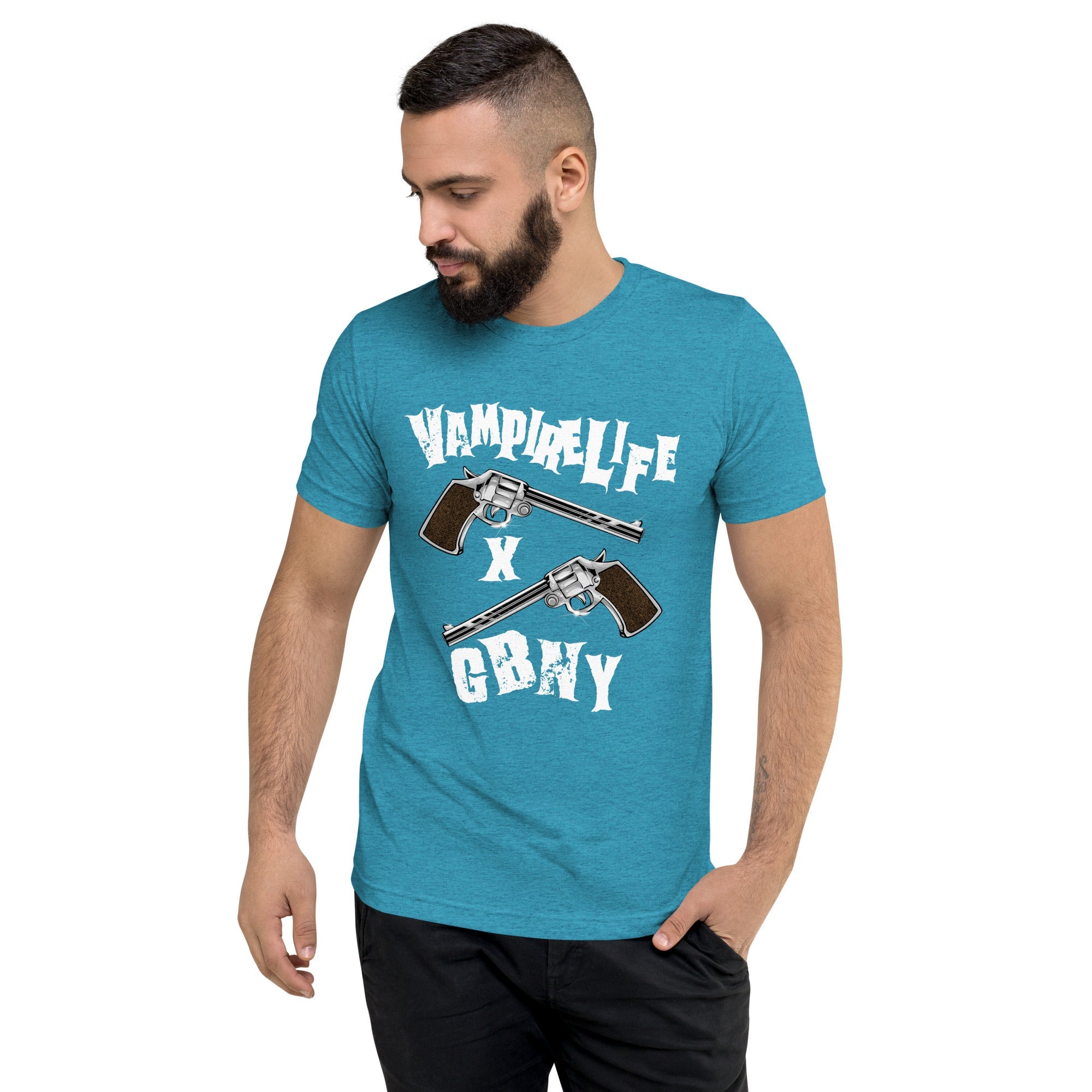 GBNY Aqua Triblend / XS Vamp Life X GBNY "Pistol" T-shirt - Men's 9830702_6464