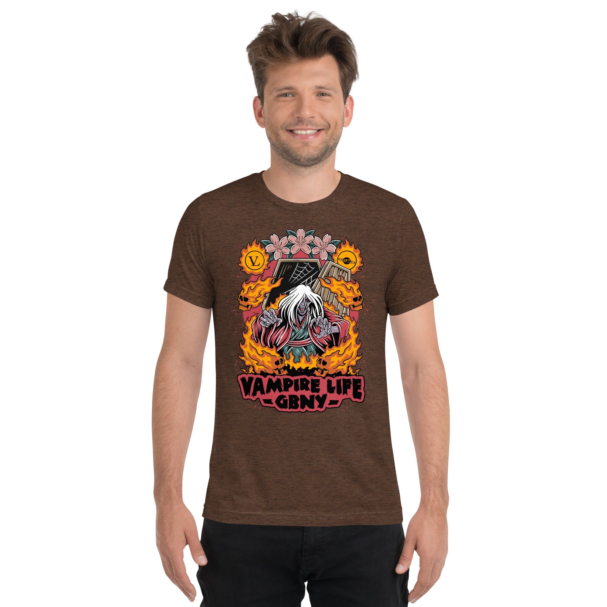 GBNY Brown Triblend / XS Vamp Life X GBNY "Fiery Vamp" T-shirt - Men's 5897136_6496