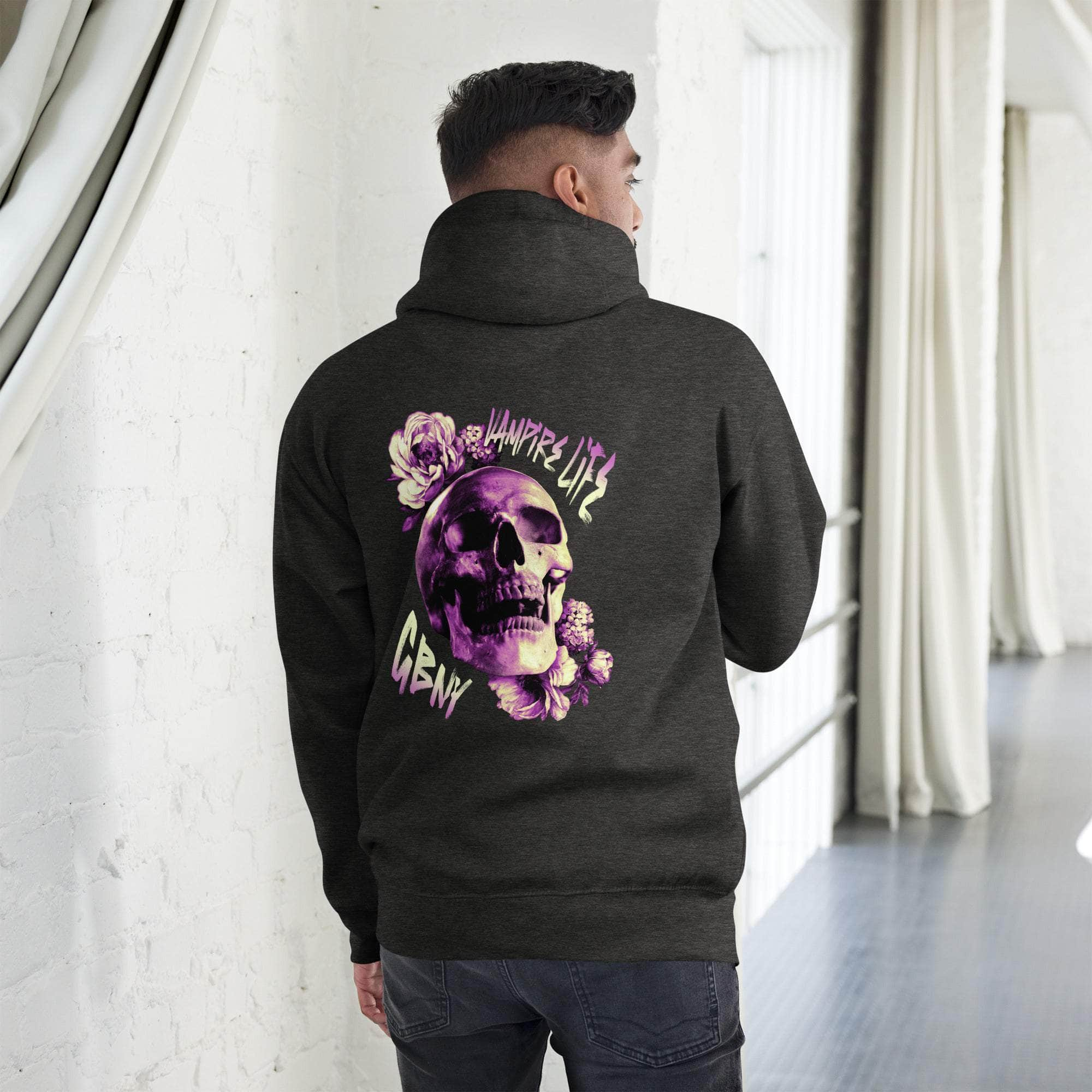 GBNY Charcoal Heather / S Vamp Life x GBNY Rising Skull Unisex Hoodie 9314549_11481