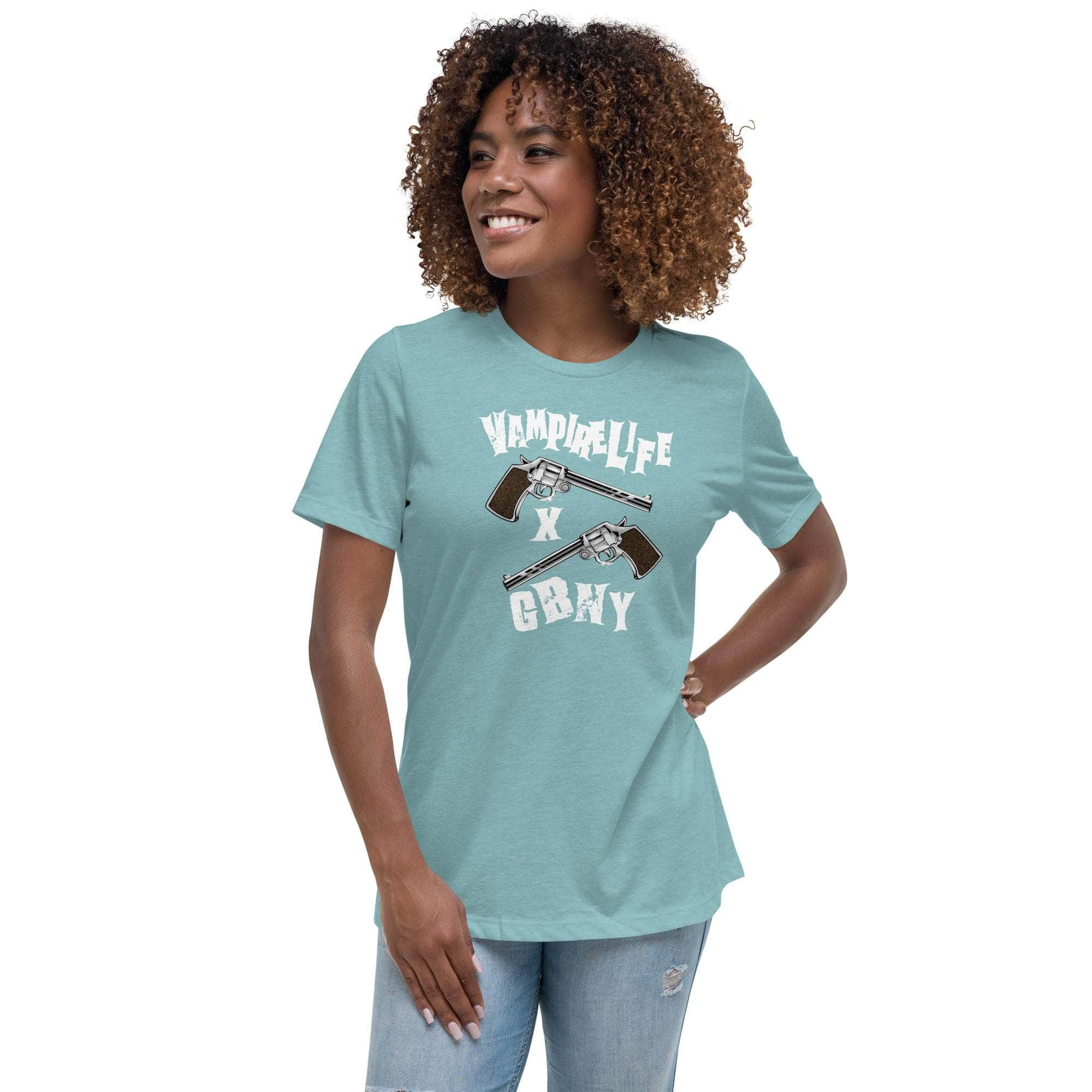 GBNY Heather Blue Lagoon / S Vamp Life x GBNY Crossed Pistols T-Shirt - Women's 8300381_14258