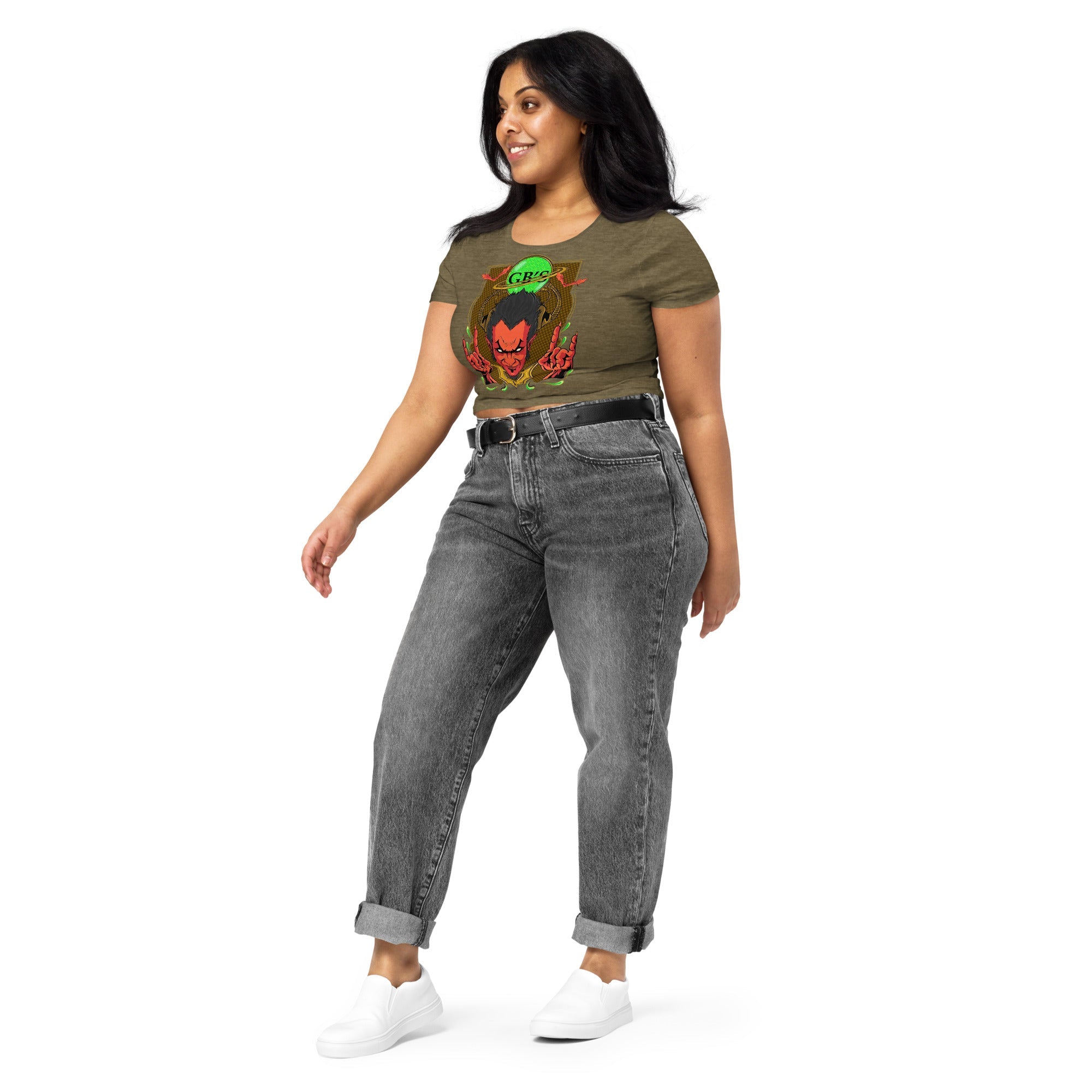 GBNY Heather Olive / XS/SM Vamp Life X GBNY "Rock & Roll Vamp" Crop Tee - Women’s 7524668_10160