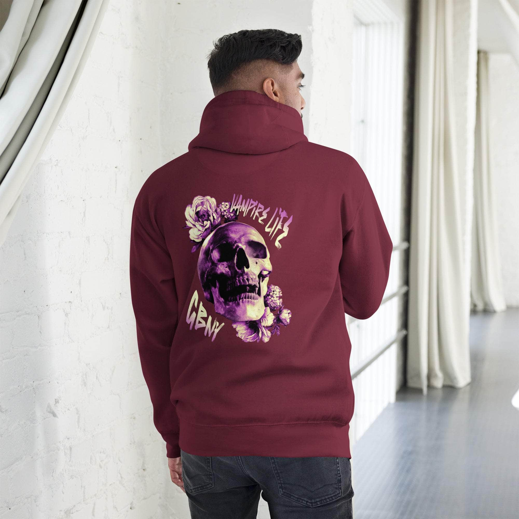 GBNY Maroon / S Vamp Life x GBNY Rising Skull Unisex Hoodie 9314549_11486