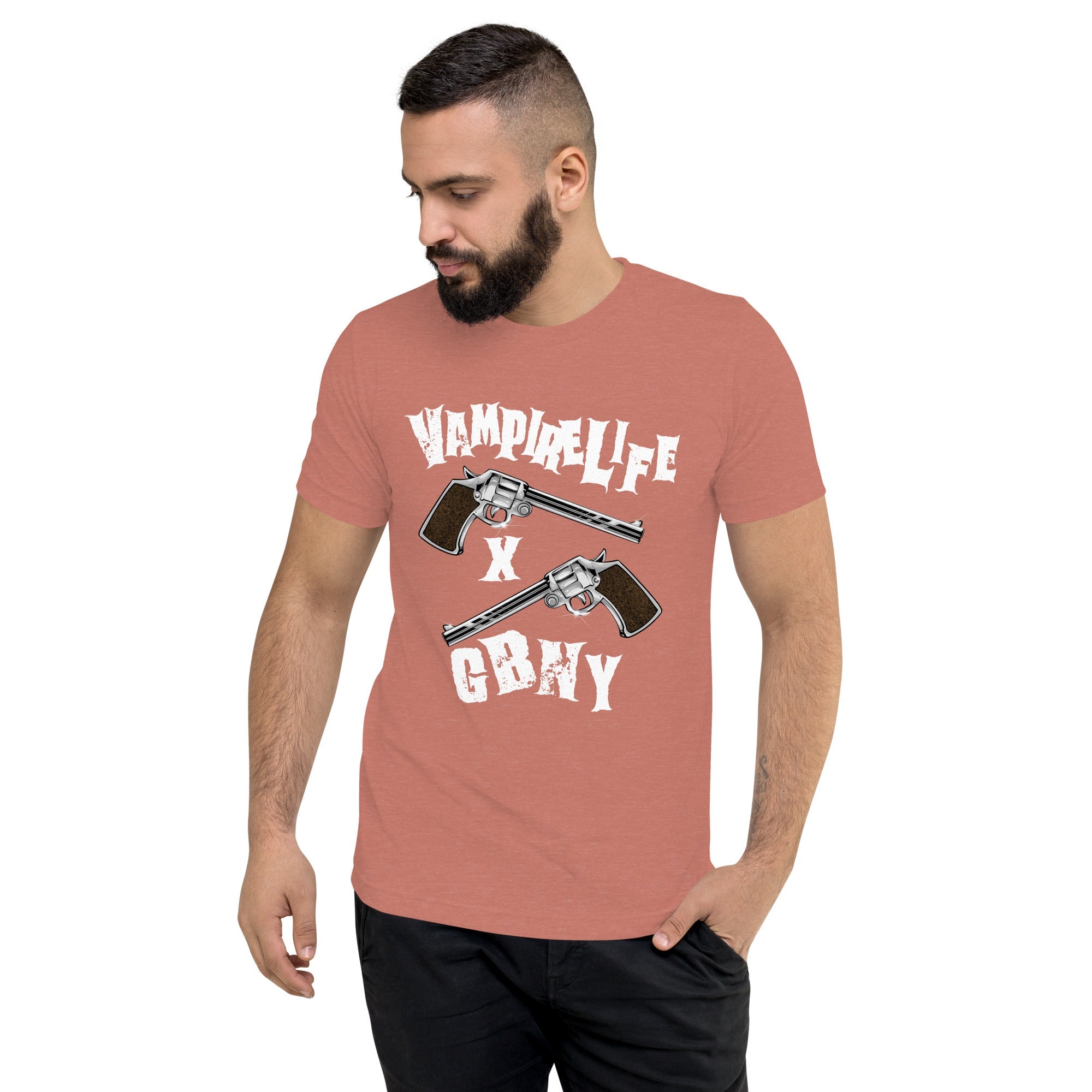 GBNY Mauve Triblend / XS Vamp Life X GBNY "Pistol" T-shirt - Men's 9830702_9761