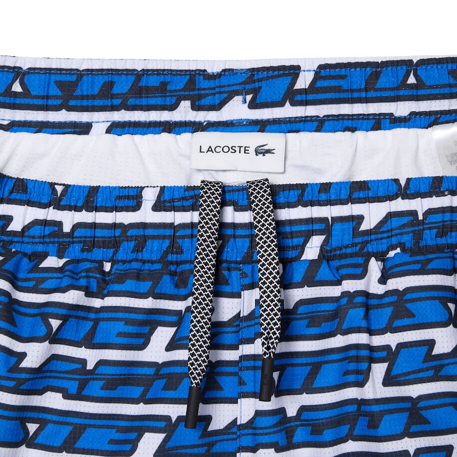 Lacoste Men's Two-Tone Monogram Print Swim Trunks - GBNY