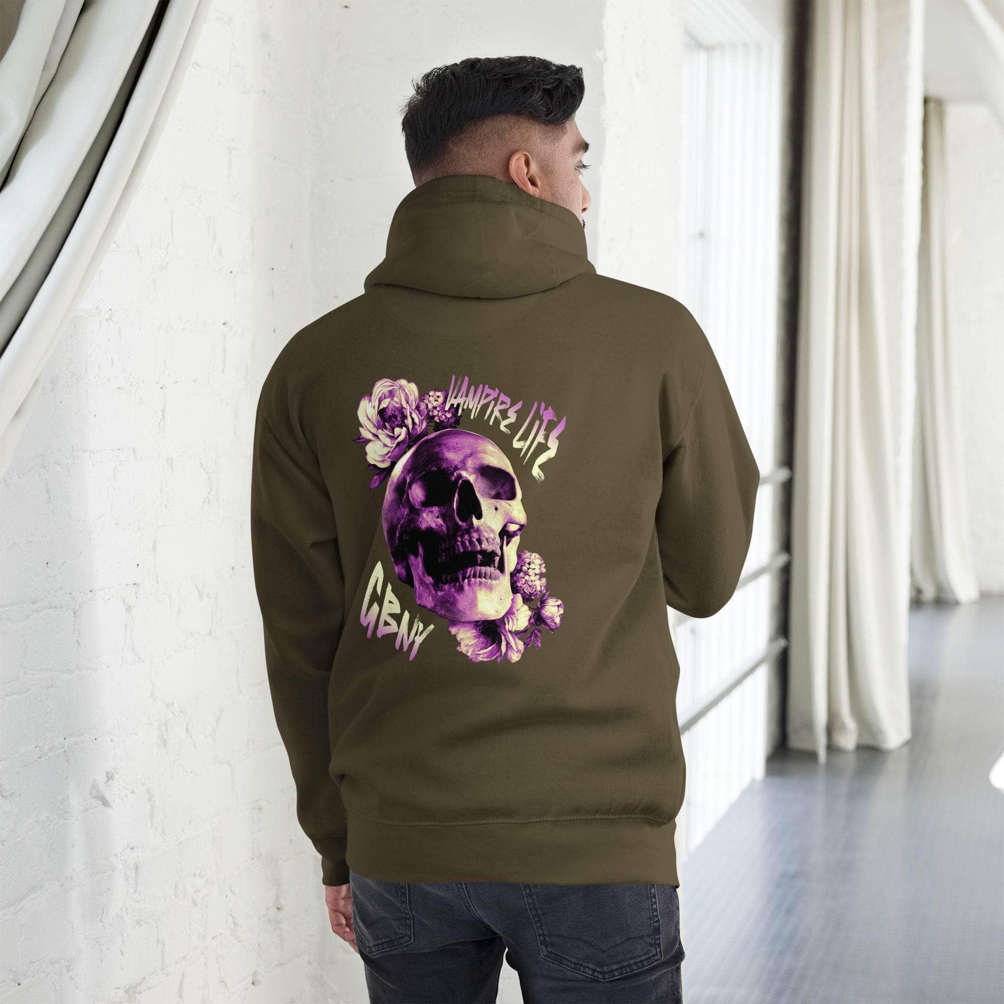 GBNY Military Green / S Vamp Life x GBNY Rising Skull Unisex Hoodie 9314549_13893