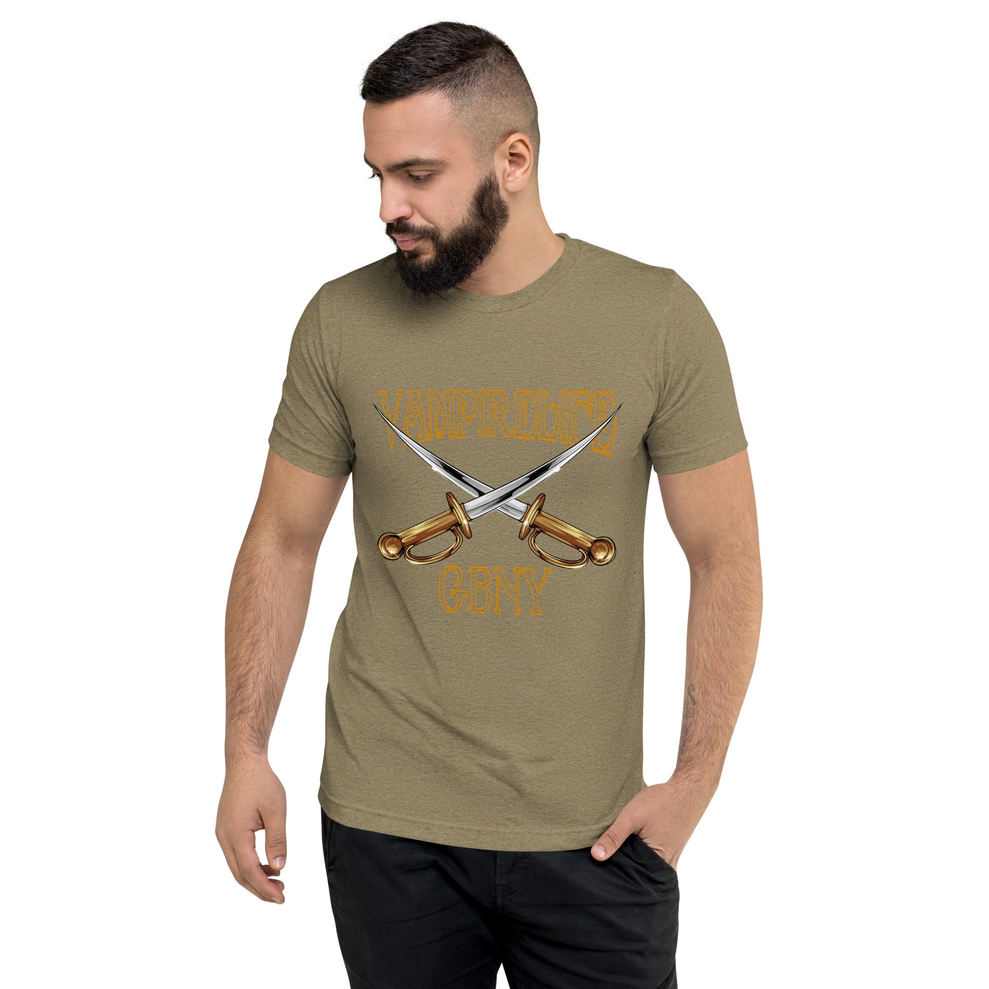 GBNY Olive Triblend / XS Vamp Life X GBNY "Cross Swords" T-shirt - Men's 3322256_17374