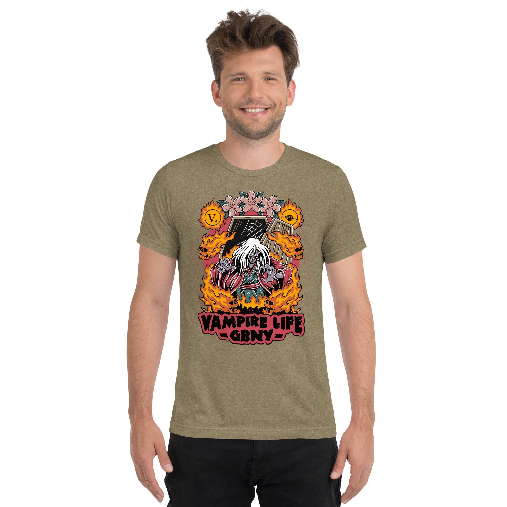 GBNY Olive Triblend / XS Vamp Life X GBNY "Fiery Vamp" T-shirt - Men's 5897136_17374