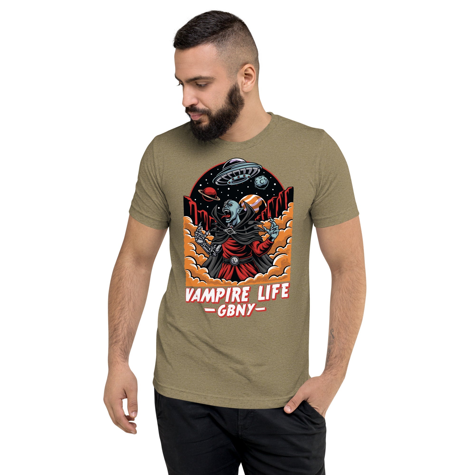GBNY Olive Triblend / XS Vamp Life X GBNY "Space Vampire" T-shirt - Men's 3872353_17374
