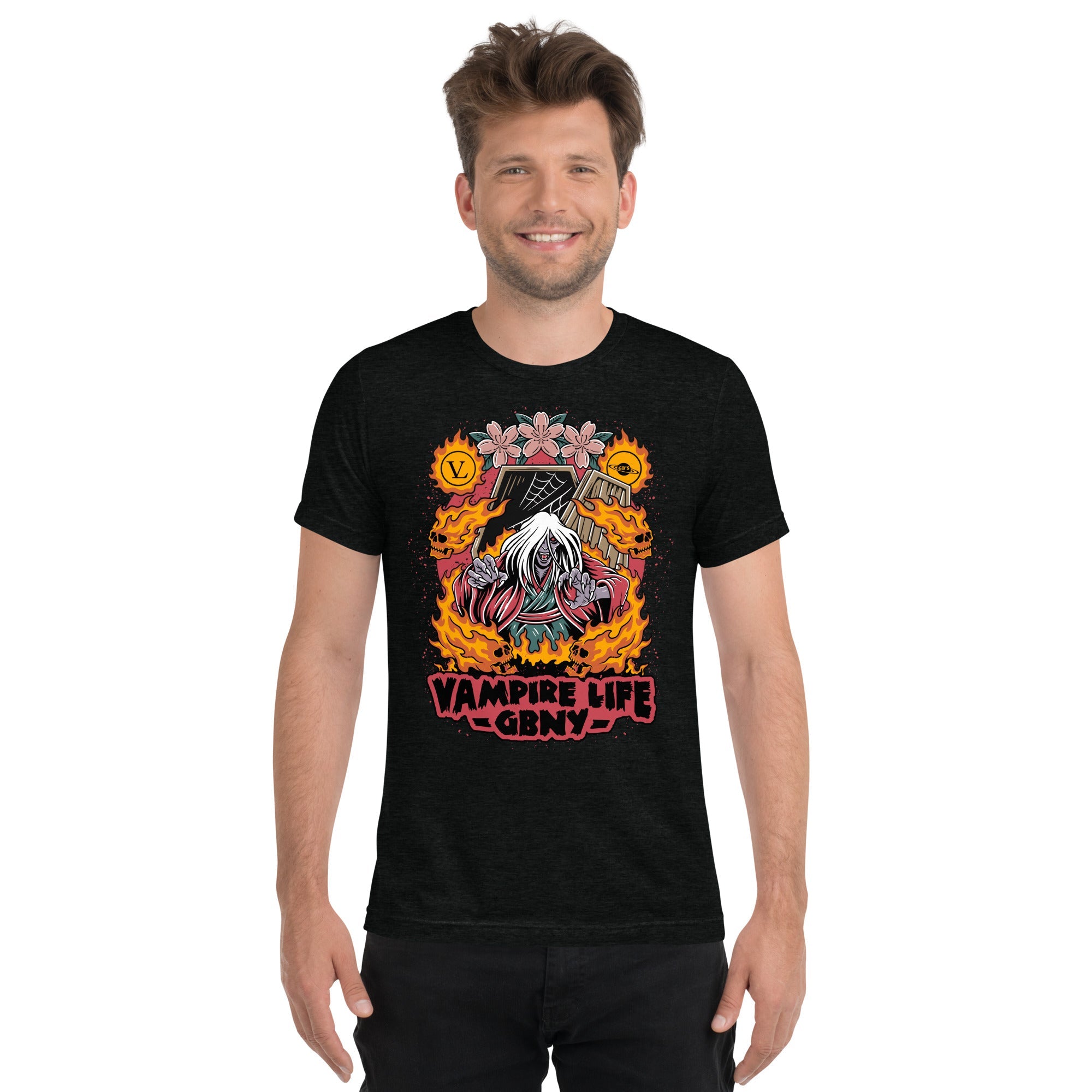 GBNY Solid Black Triblend / XS Vamp Life X GBNY "Fiery Vamp" T-shirt - Men's 5897136_6584