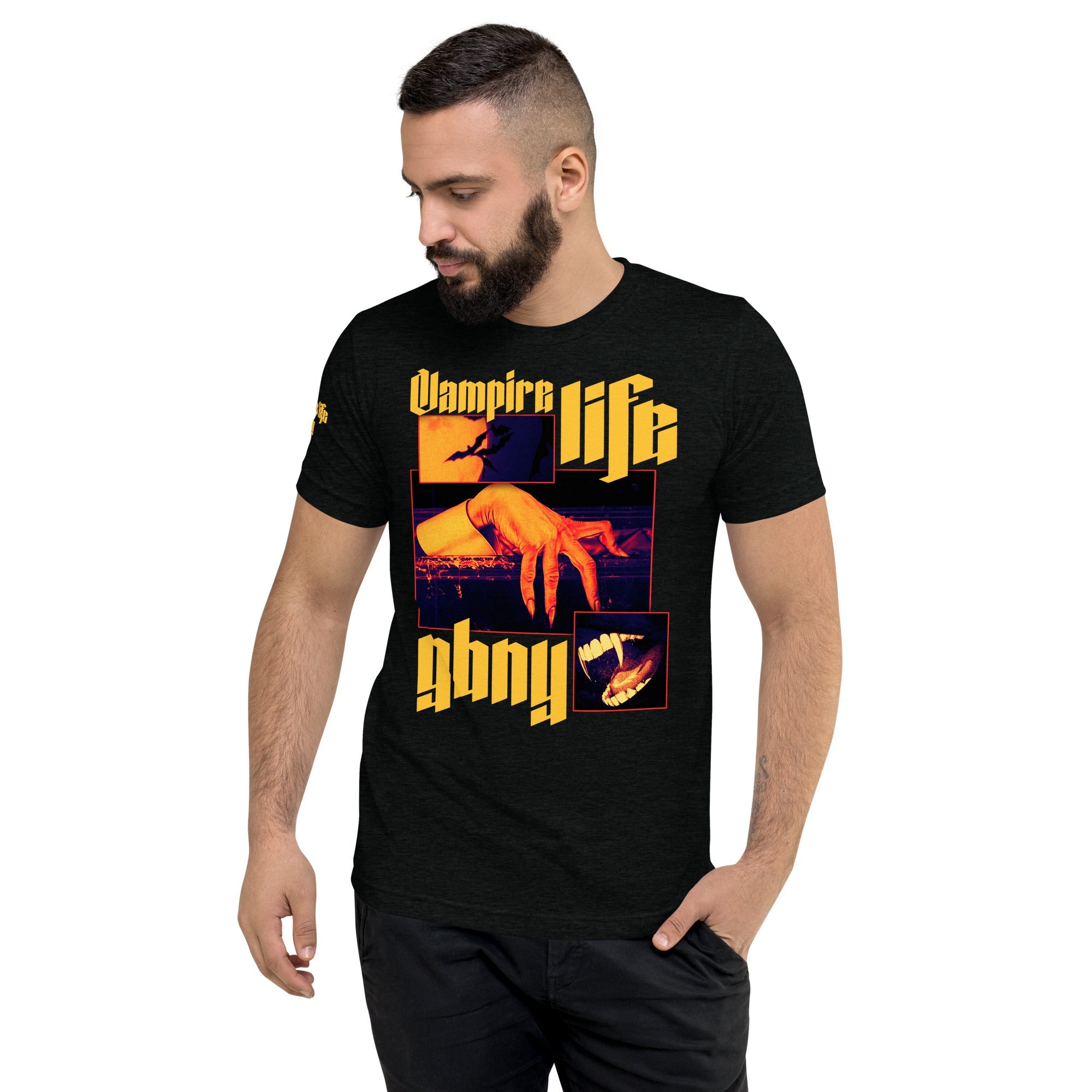 GBNY Solid Black Triblend / XS Vamp Life X GBNY "Hiding Vamp" T-shirt - Men's 1736534_6584