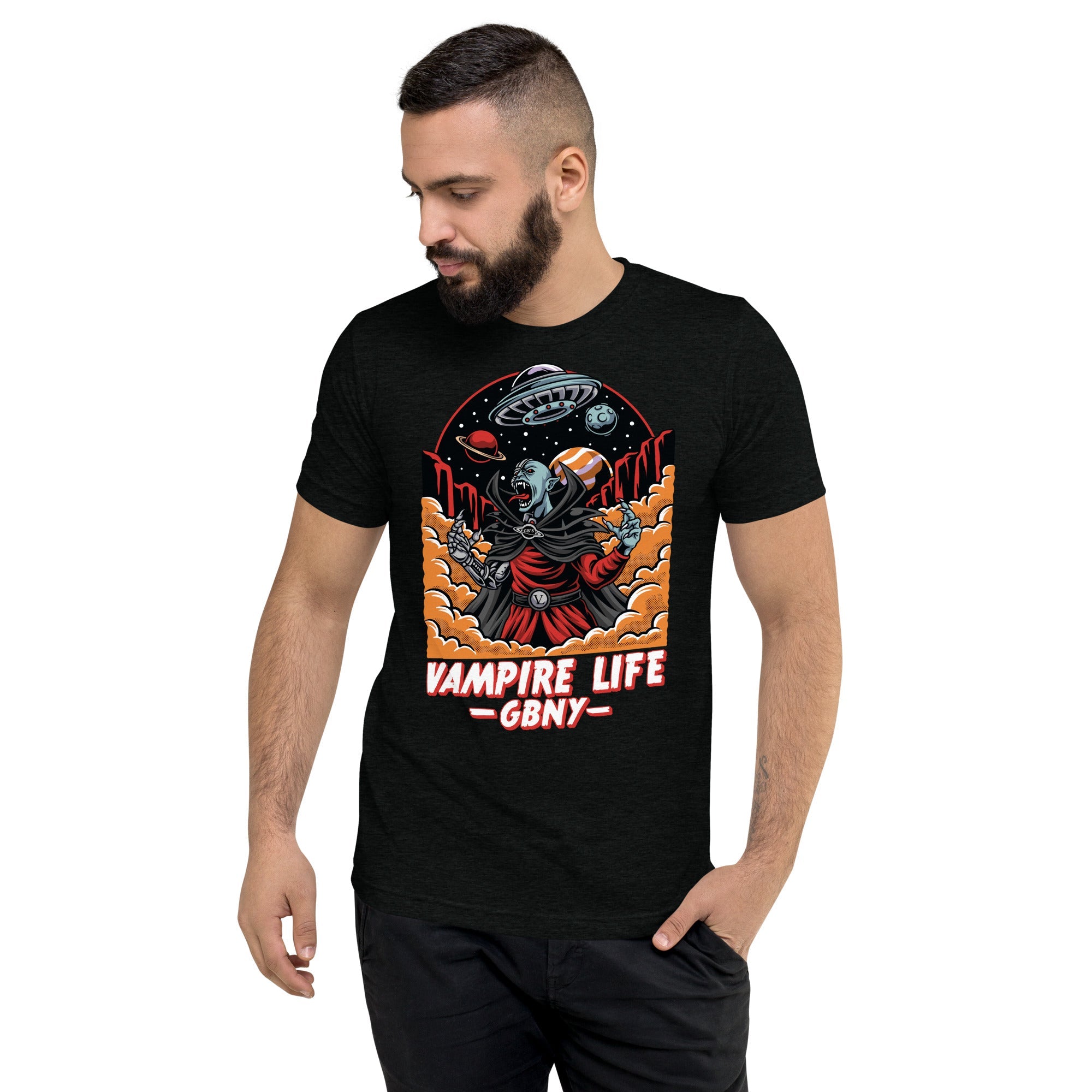GBNY Solid Black Triblend / XS Vamp Life X GBNY "Space Vampire" T-shirt - Men's 3872353_6584
