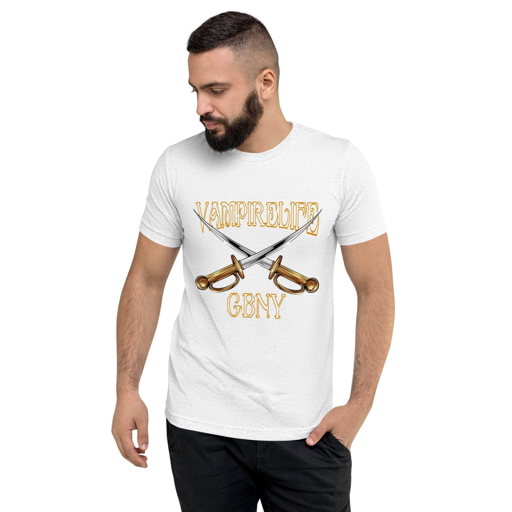 GBNY Solid White Triblend / XS Vamp Life X GBNY "Cross Swords" T-shirt - Men's 3322256_16792