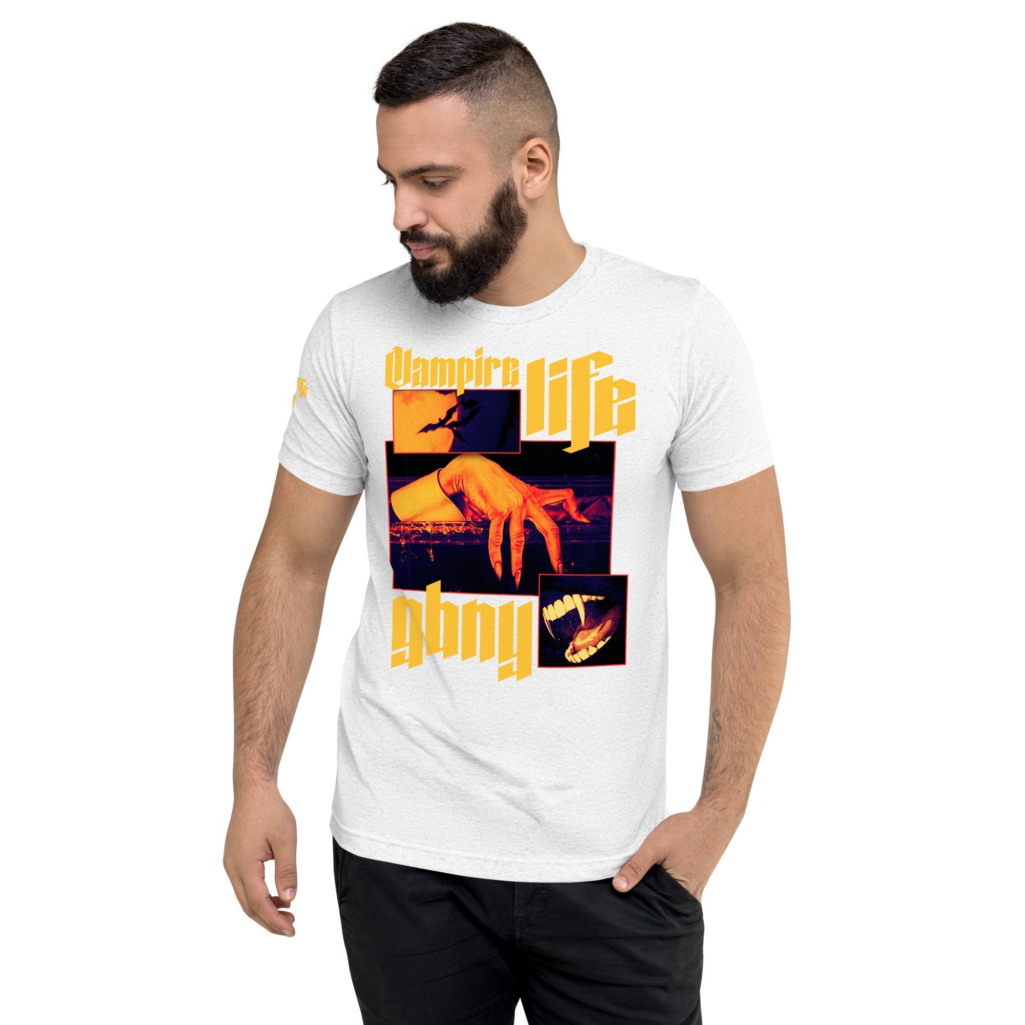 GBNY Solid White Triblend / XS Vamp Life X GBNY "Hiding Vamp" T-shirt - Men's 1736534_16792