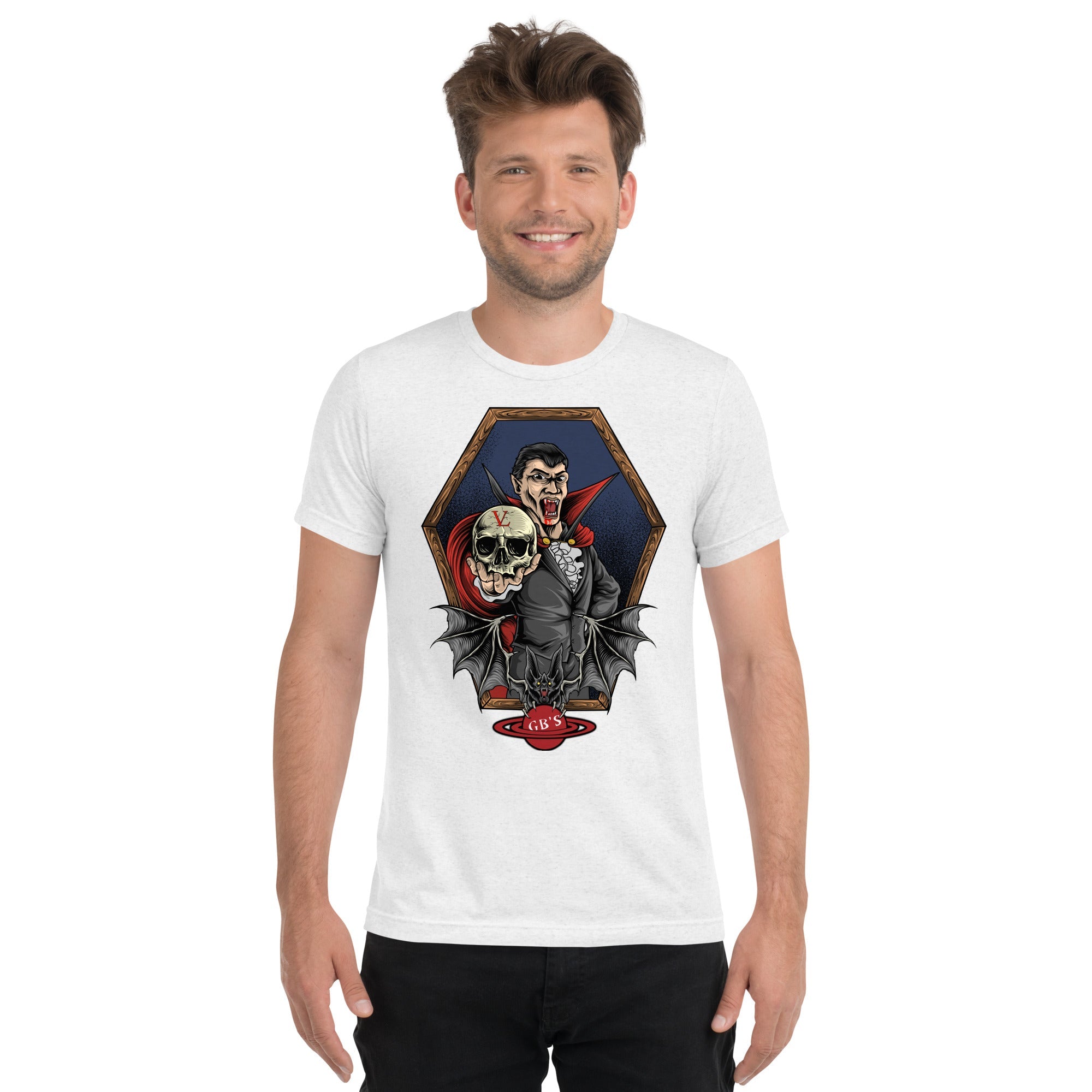 GBNY Solid White Triblend / XS Vamp Life X GBNY "Vampire bat" T-shirt - Men's 8608077_16792