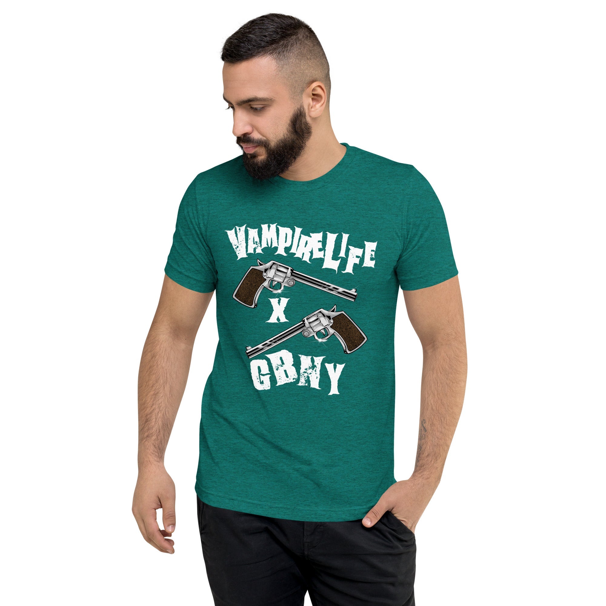 GBNY Teal Triblend / XS Vamp Life X GBNY "Pistol" T-shirt - Men's 9830702_6592