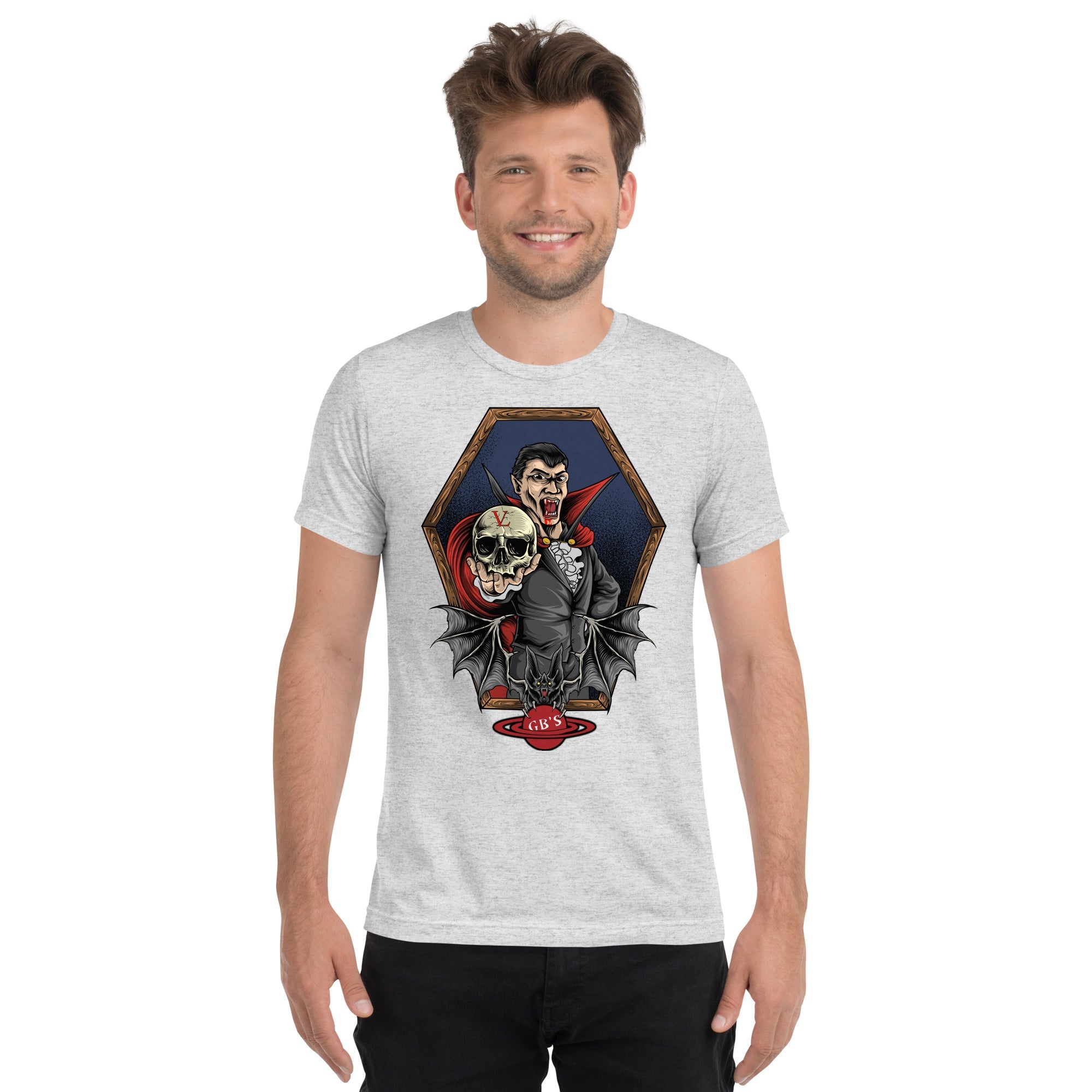 GBNY White Fleck Triblend / XS Vamp Life X GBNY "Vampire bat" T-shirt - Men's 8608077_6608